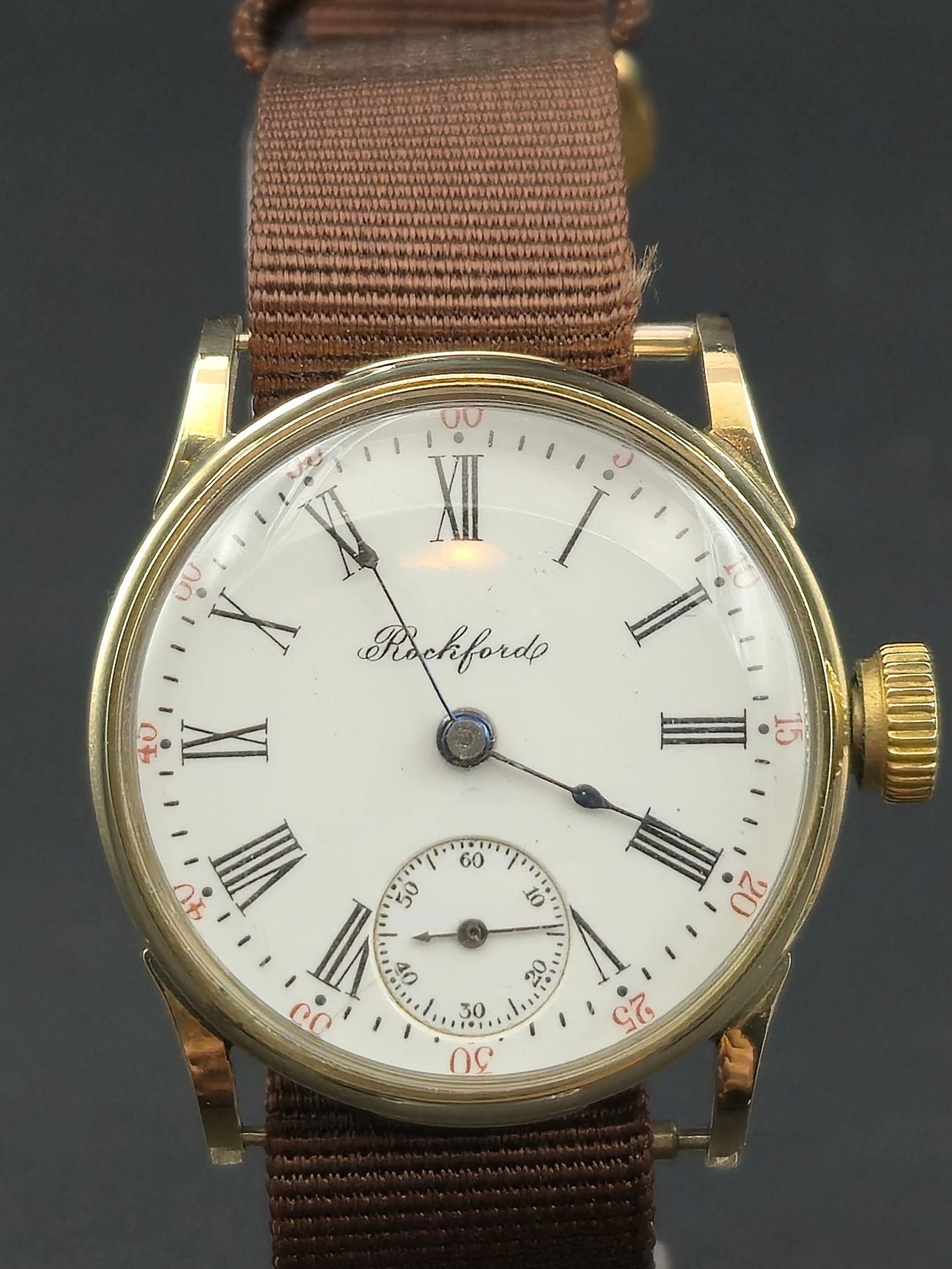 1905 Rockford Grade 160 15J Wristwatch Conversion 0s 10K RG Bezel Running (1 of 10)