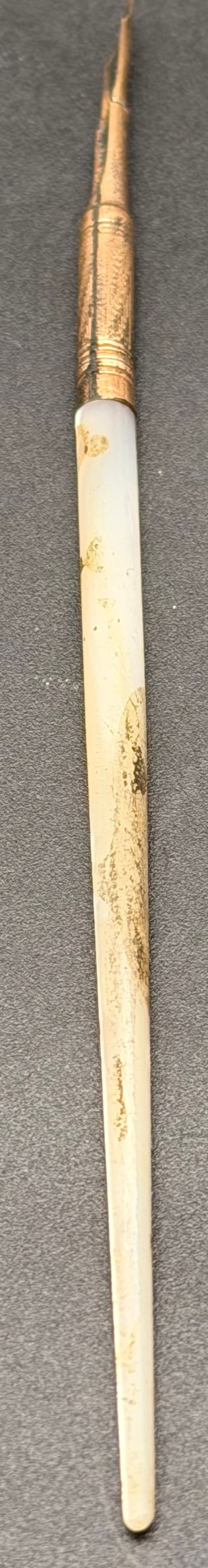 Antique 14K Gold Dip Pen Nib w/ Mother of Pearl Handle – Early 1900s (1 of 8)