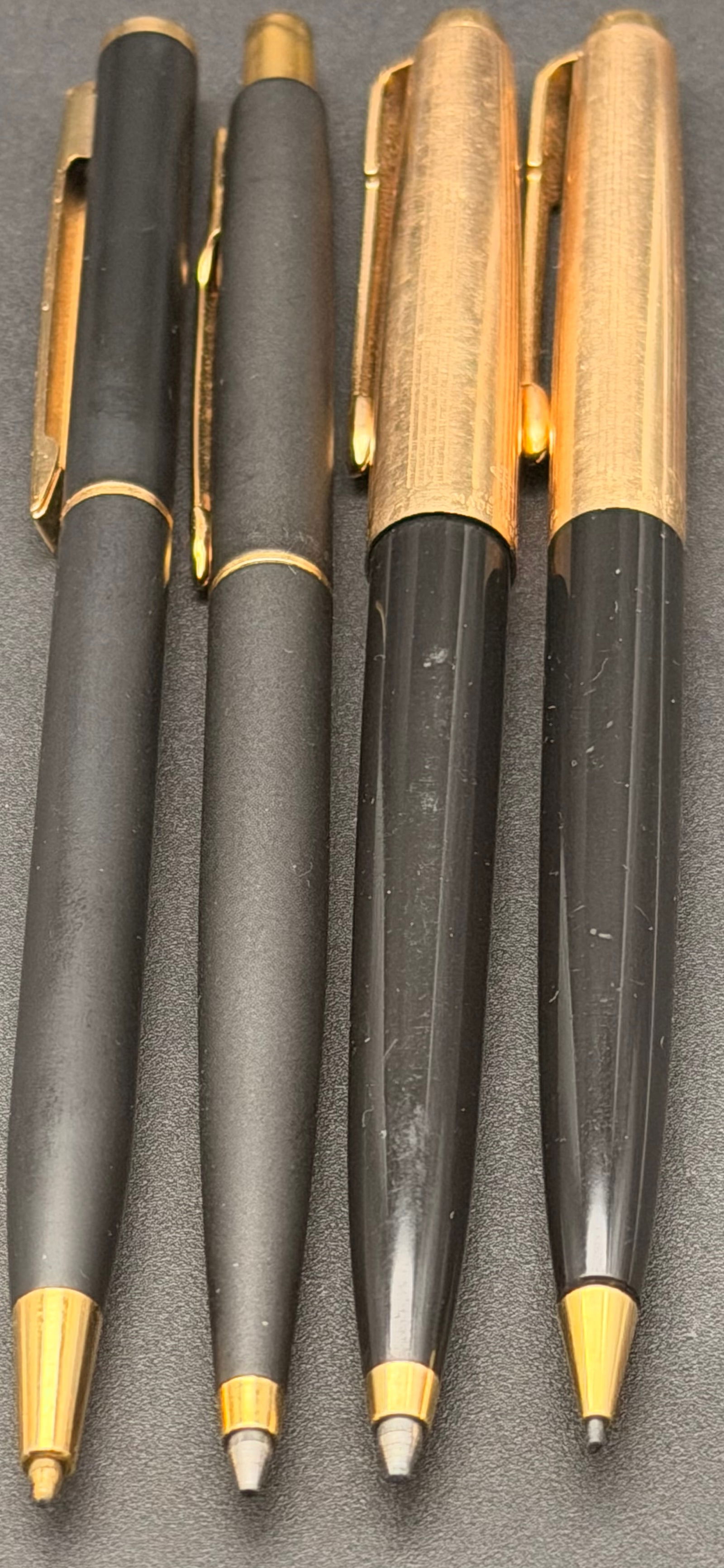 Vintage Parker Pens Lot – 3 Ballpoint Pens & 1 Mechanical Pencil Black & Gold (1 of 13)
