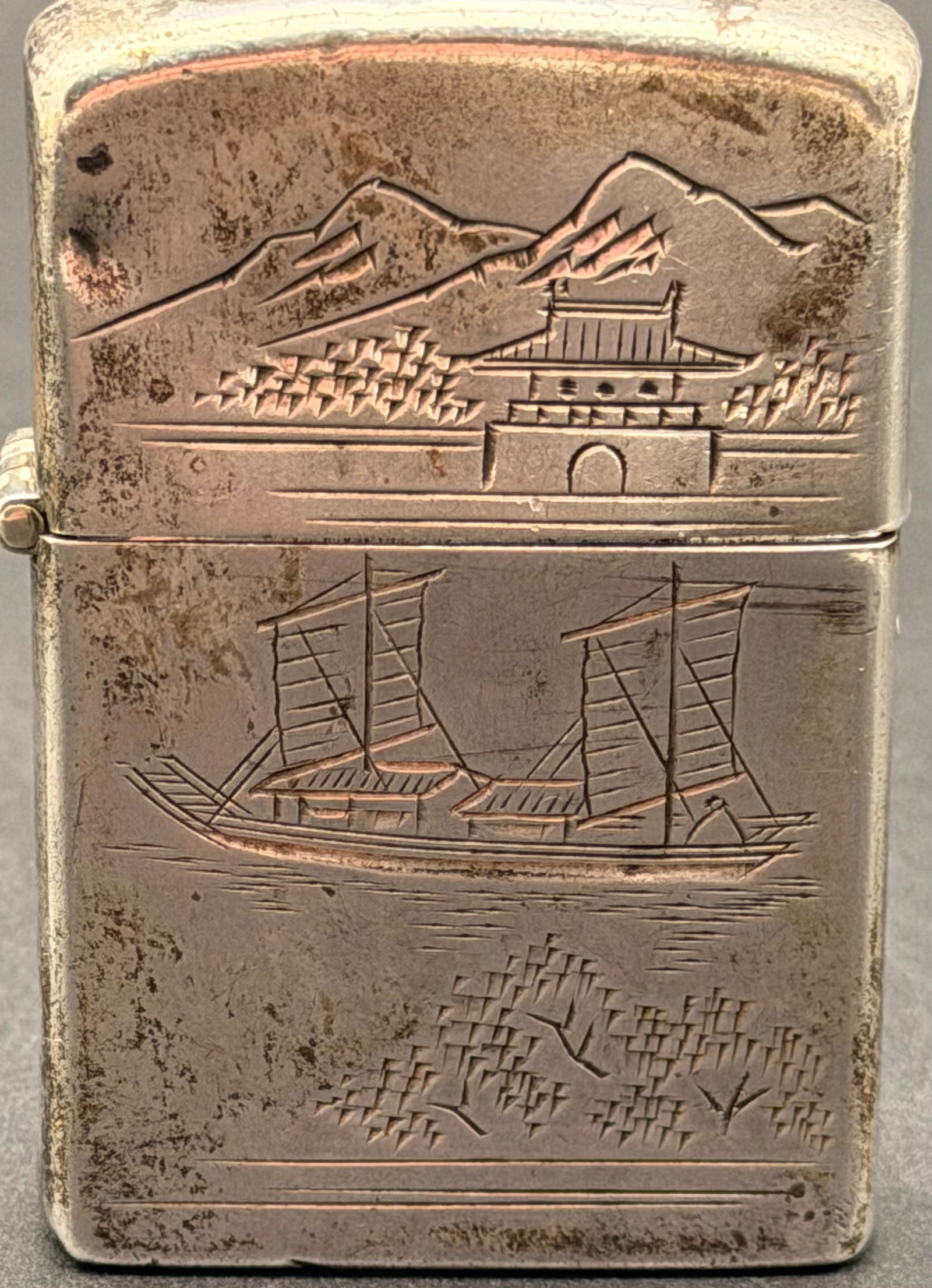 Vintage Zippo Sterling Silver 950 Pocket Lighter (1 of 5)