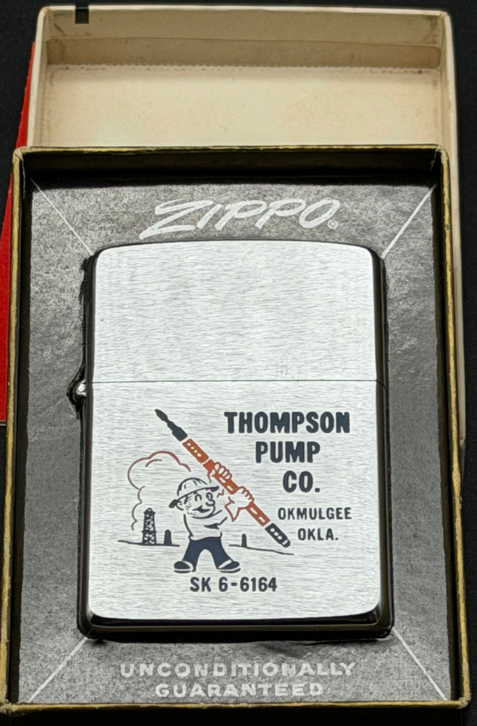 Vintage Zippo Lighter – Thompson Pump Co. Okmulgee OK – Advertising – Boxed (1 of 7)