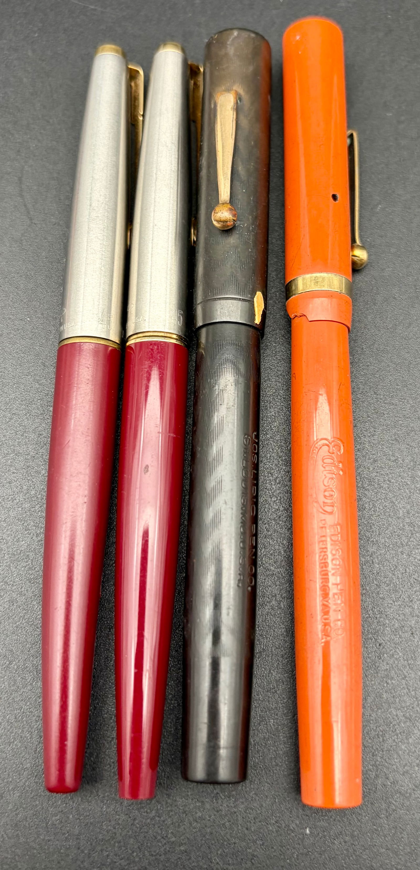 Vintage Fountain Pen Lot – 2 Parker + Edison + Black (1 of 12)