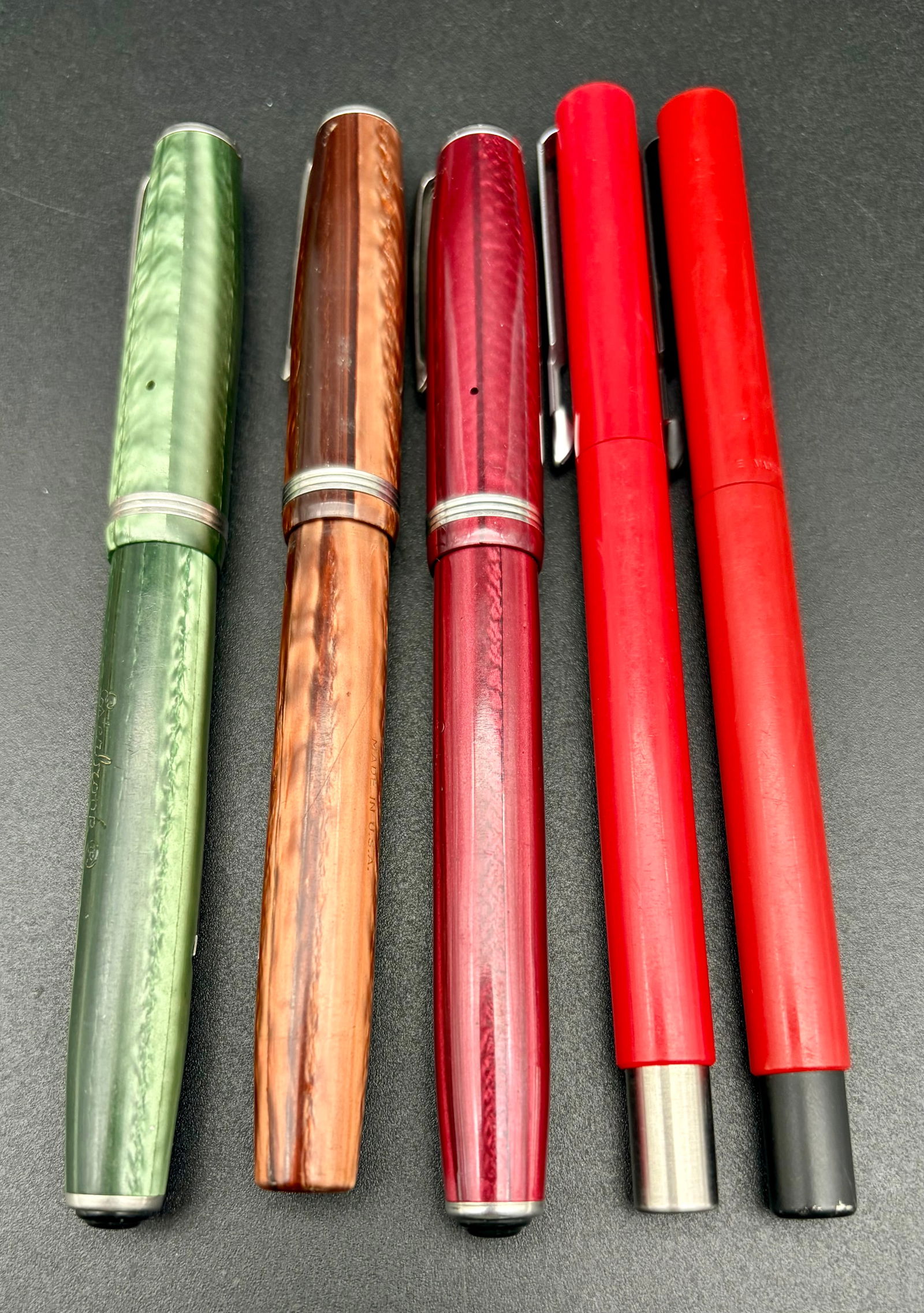 Sheaffer Fountain Pen Lot – Marble, Wood & Red (1 of 14)