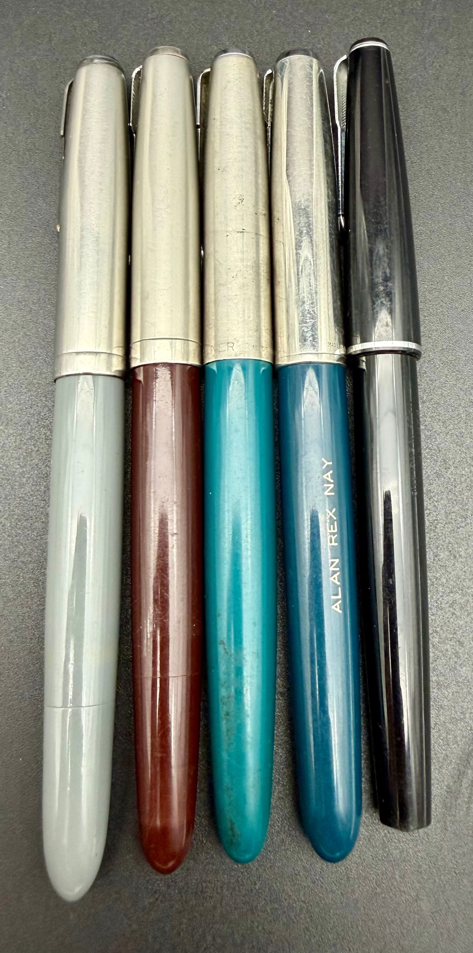 Parker Fountain Pen Lot – 5 Matching Steel Cap (1 of 12)