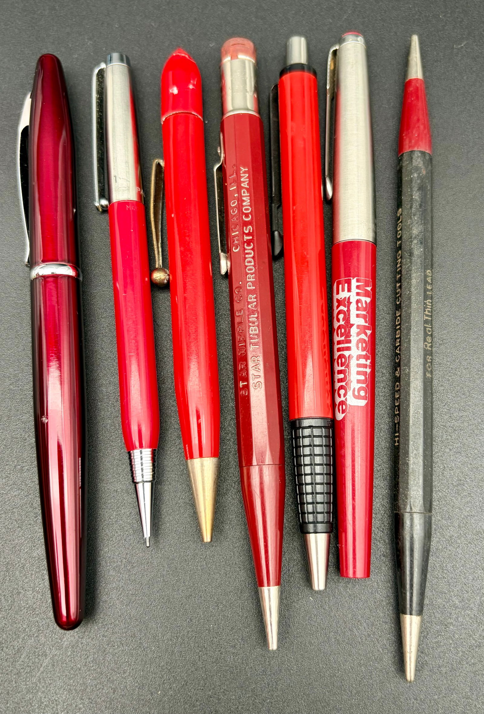 7 Vintage Red Pens & Pencils – Retro Mix Lot (1 of 11)