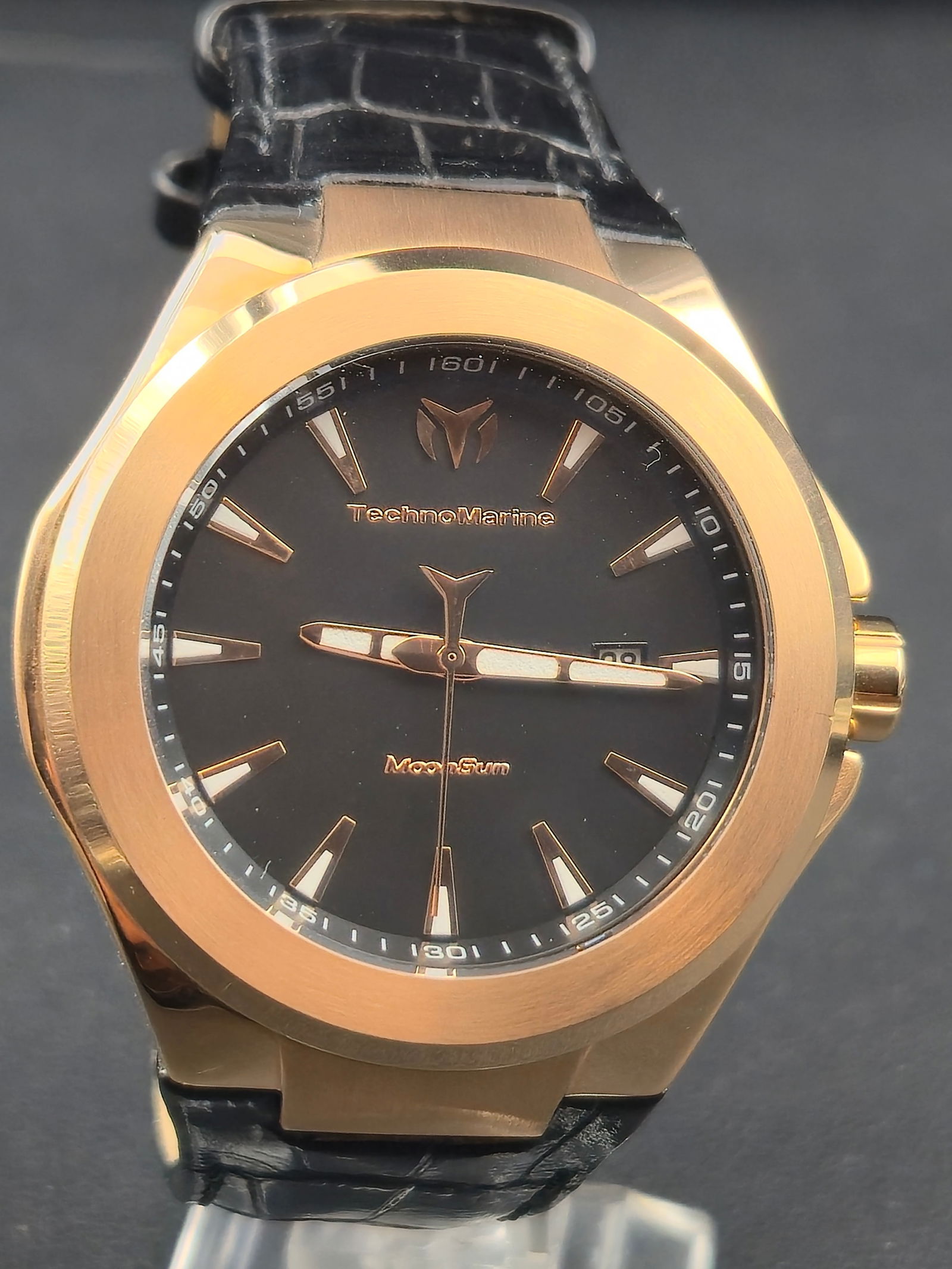 TechnoMarine MoonSun Quartz Gold-Tone Stainless Steel Black Dial 41mm Modern (1 of 10)