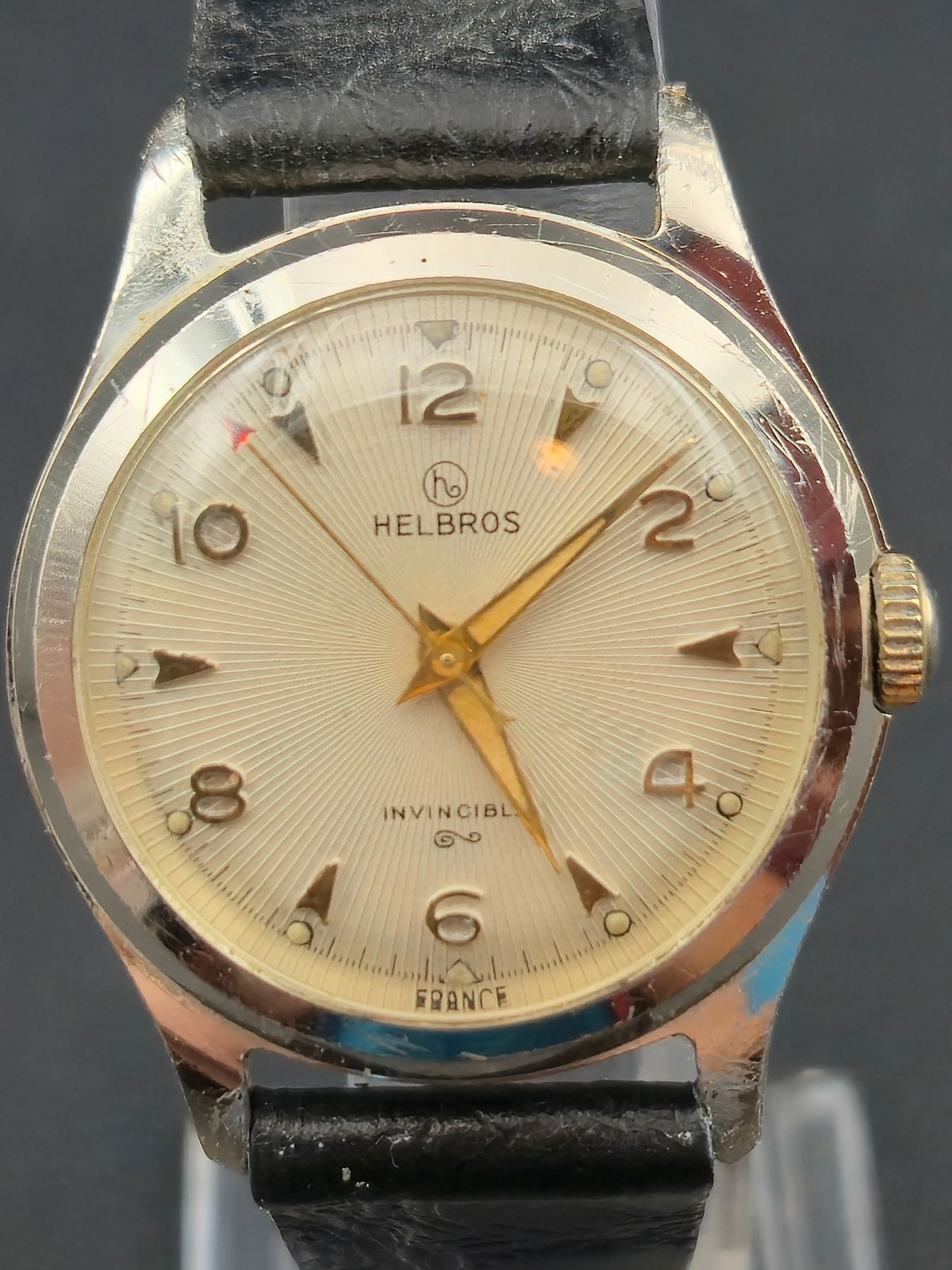 1950s Helbros “Invincible” 17J Swiss Mechanical Chrome Wristwatch 32mm – Runs (1 of 10)