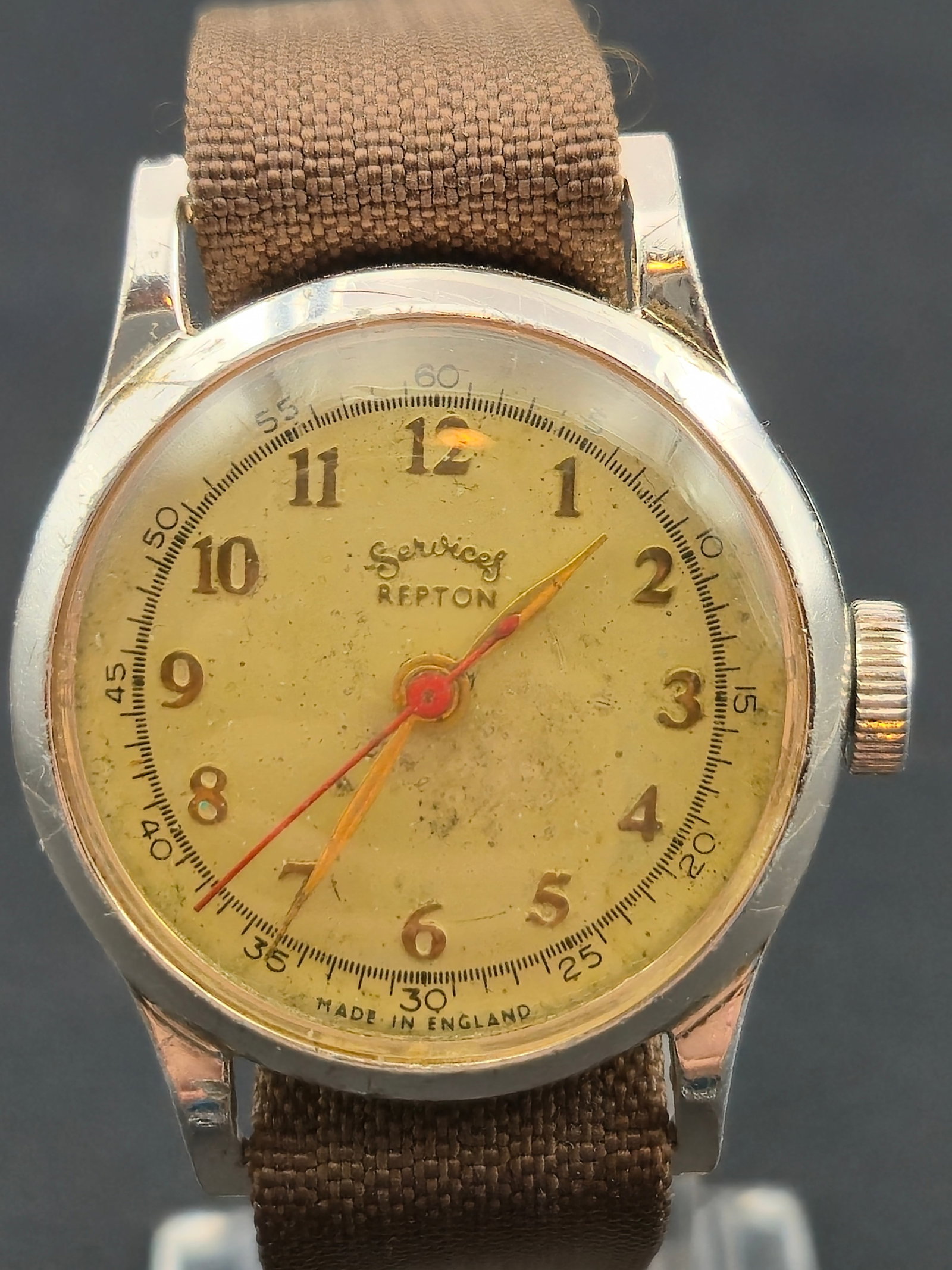 1940s Services Repton British Mechanical Chrome Wristwatch 32mm – Runs (1 of 10)