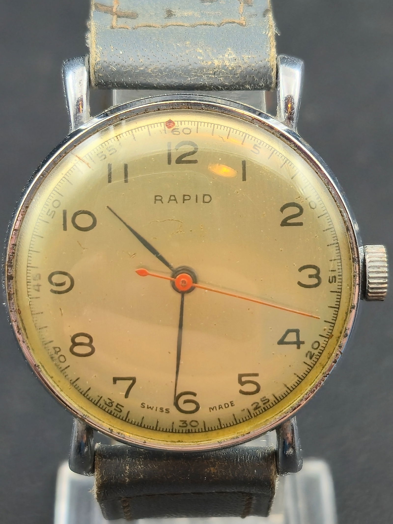 1950s Rapid Swiss Mechanical Chrome Wristwatch 33mm – Runs (1 of 11)