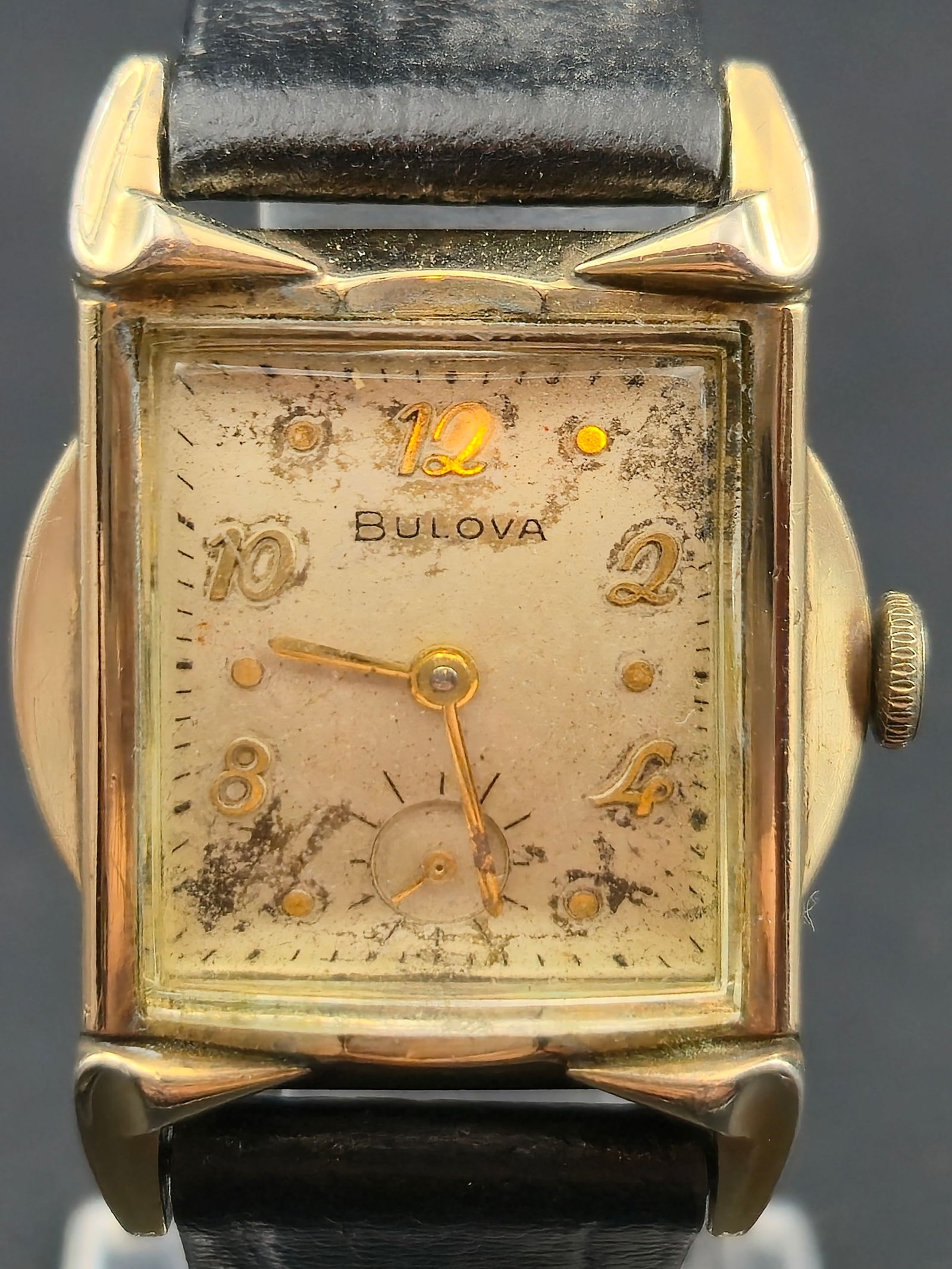 1940s Bulova L7 10K RGP Rectangular Small Seconds Wristwatch 22mm – Runs (1 of 10)