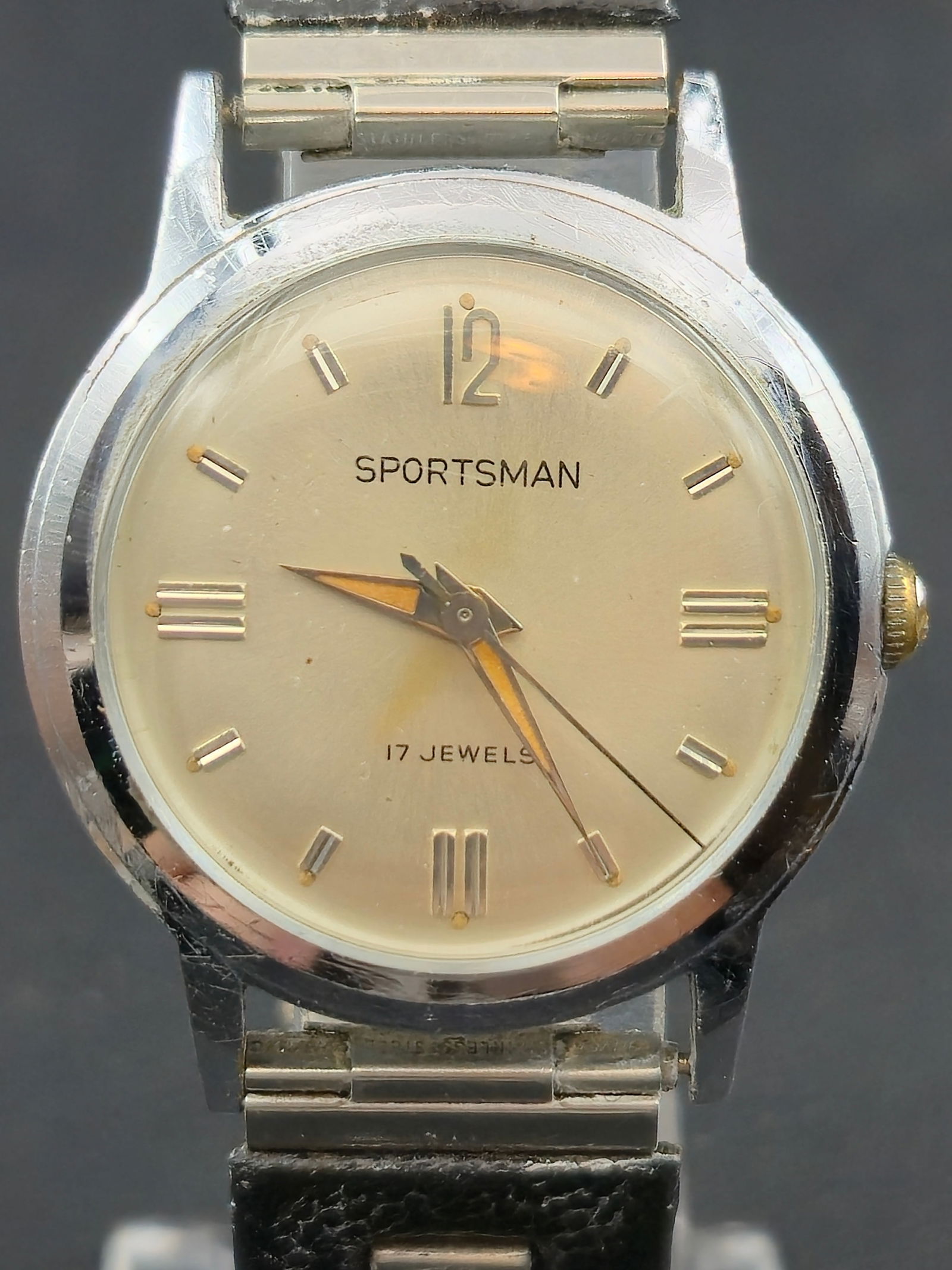 1950s Sportsman Swiss Wristwatch Cal. M-112 17J 32mm Stainless Steel – Running (1 of 8)