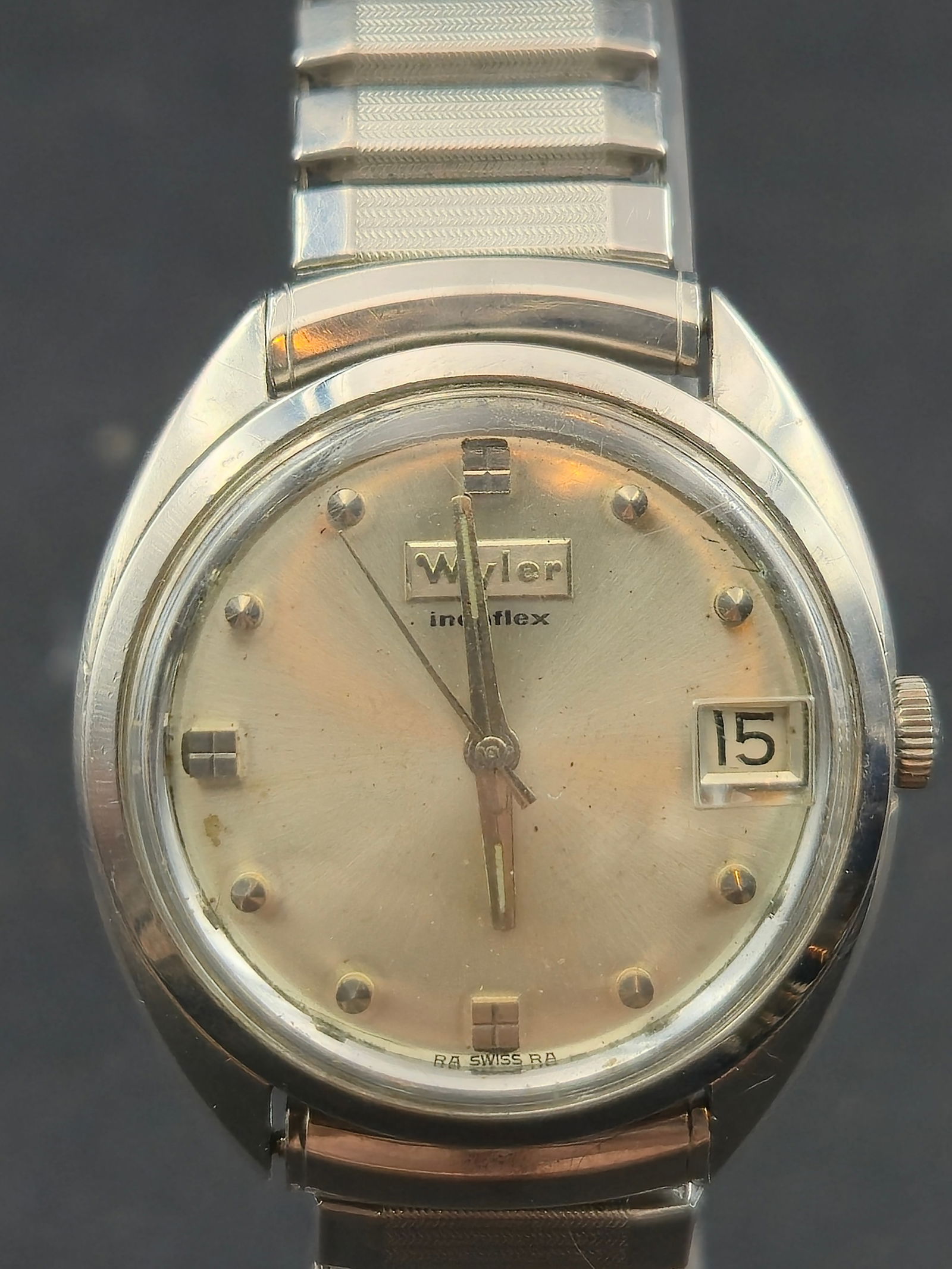 1960s Wyler Indoflex Date Ref. 531954 – Stainless Steel – 32mm – (1 of 9)