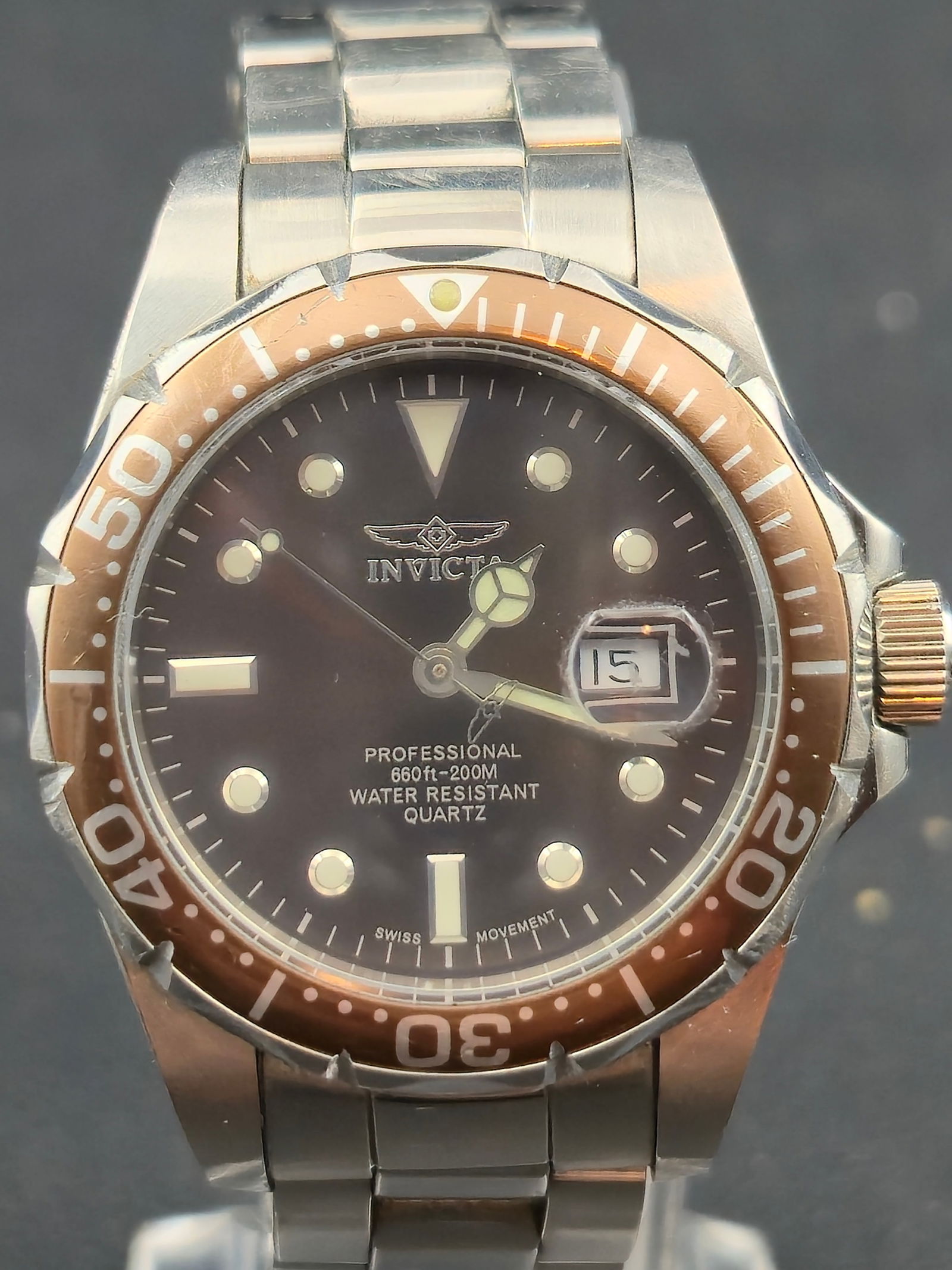 Invicta Pro Diver Ref. 4865 c.2000s Swiss Quartz 34mm Stainless Steel Diver, Running (1 of 9)