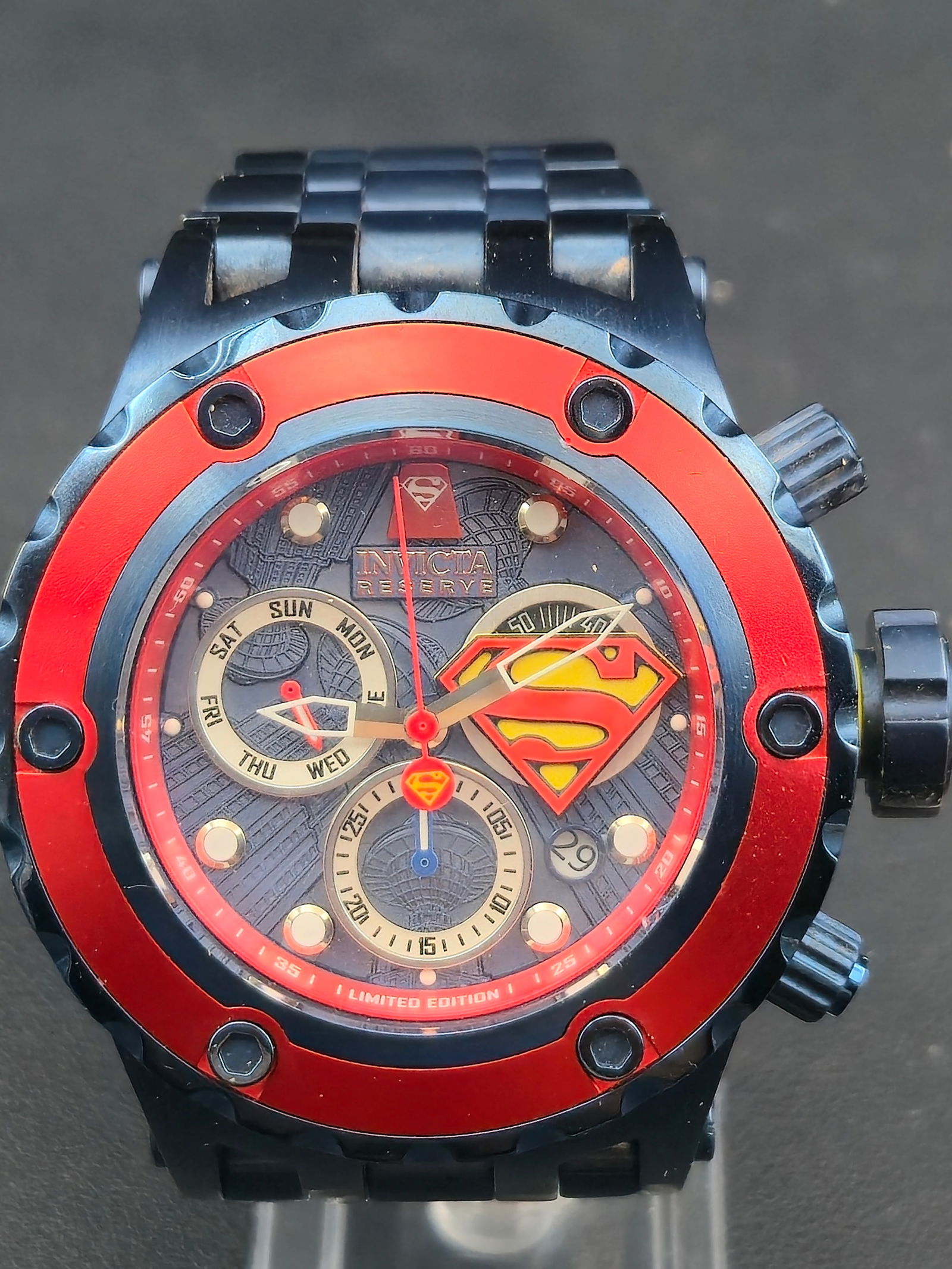 Invicta Reserve DC Comics Superman Limited Edition Chronograph Ref. 26340 c.2010s 52mm, New Battery (1 of 8)