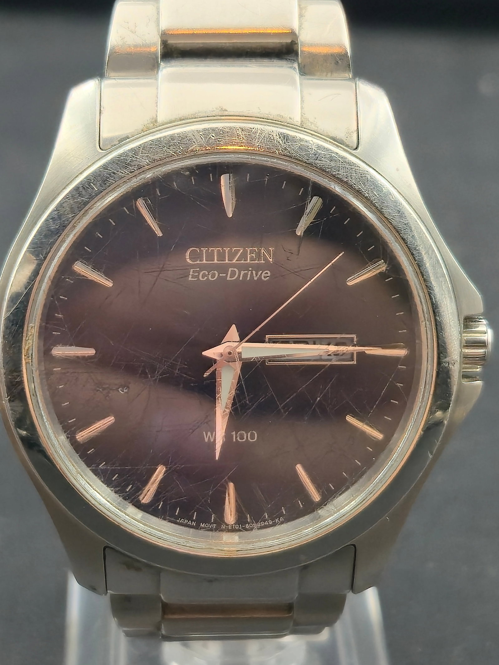 c.2000s Citizen Eco-Drive Stainless Steel Date Watch 31mm WR100 Running (1 of 9)