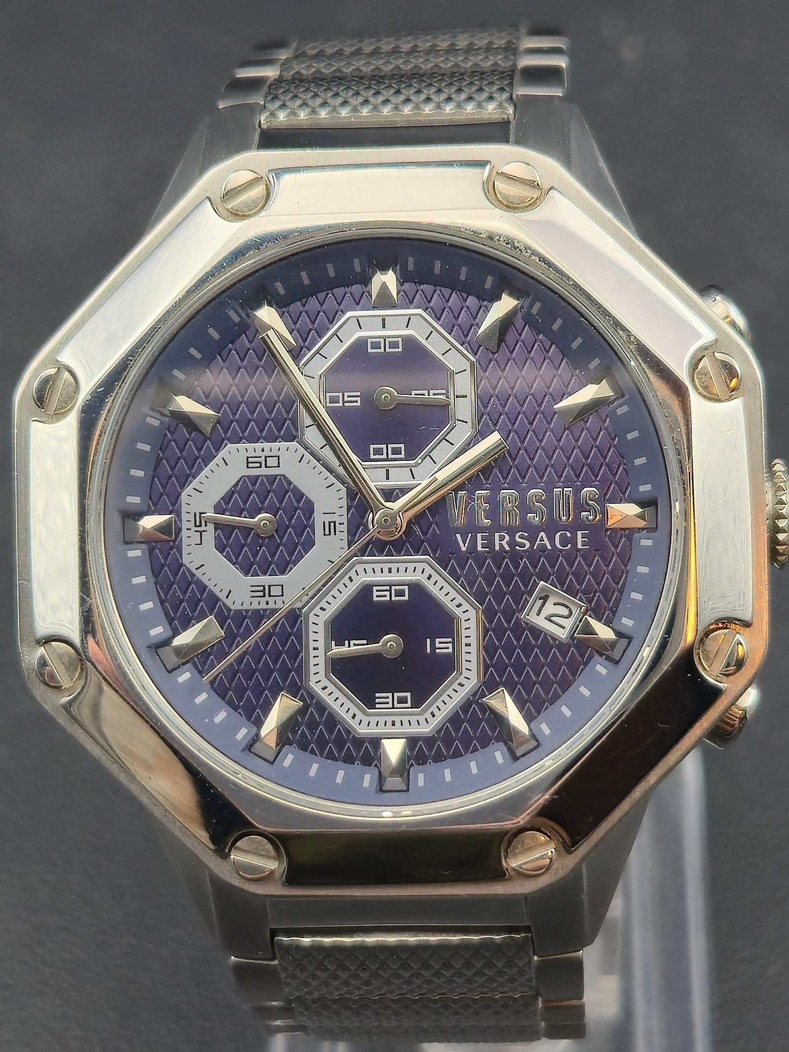 c.2010s Versus Versace Quartz Chronograph Date Stainless Steel 45mm Running (1 of 10)