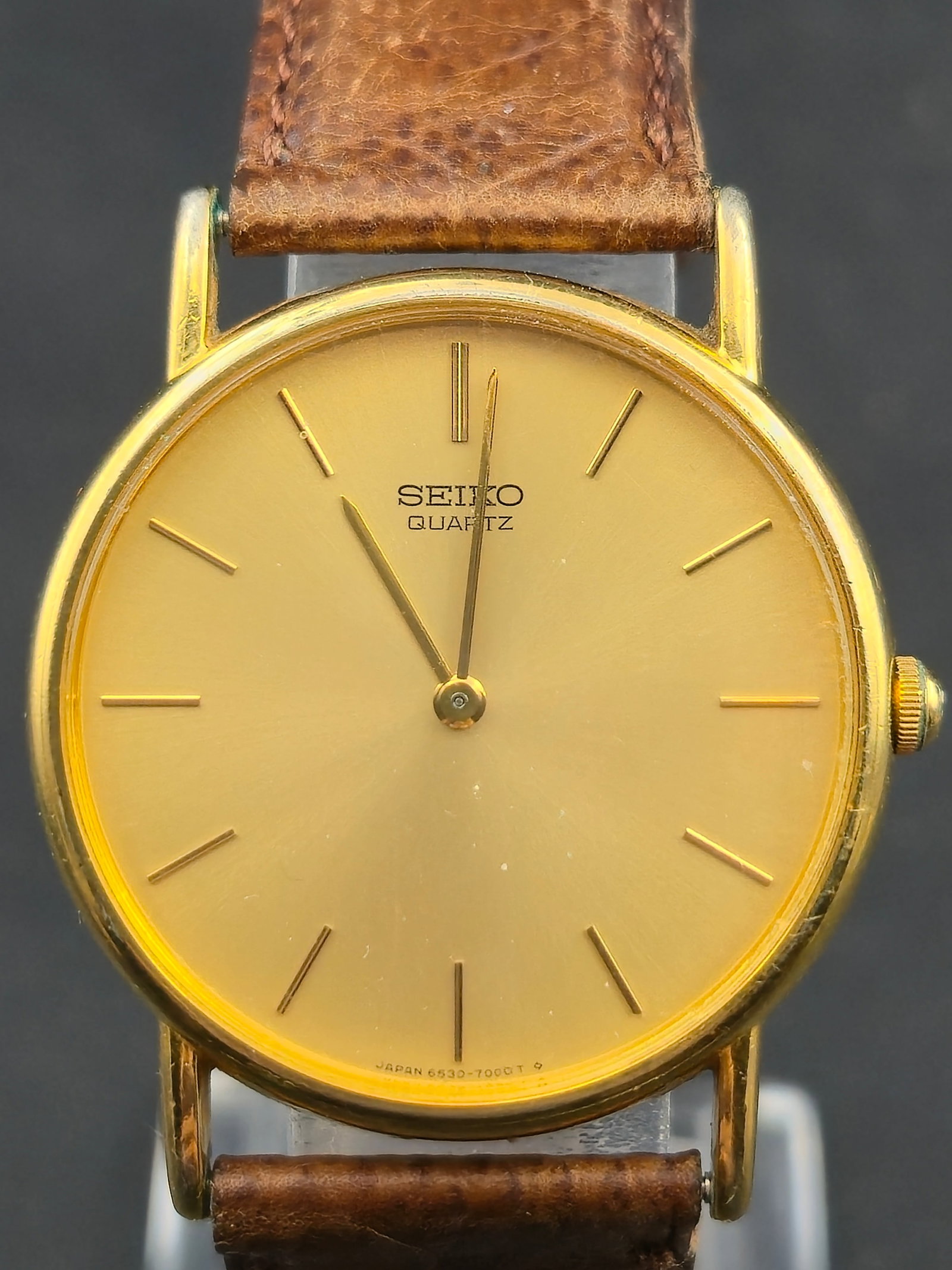 .1980s Seiko Quartz Gold-Tone Dress Watch Ref. 6530-7000 31mm Running (1 of 10)