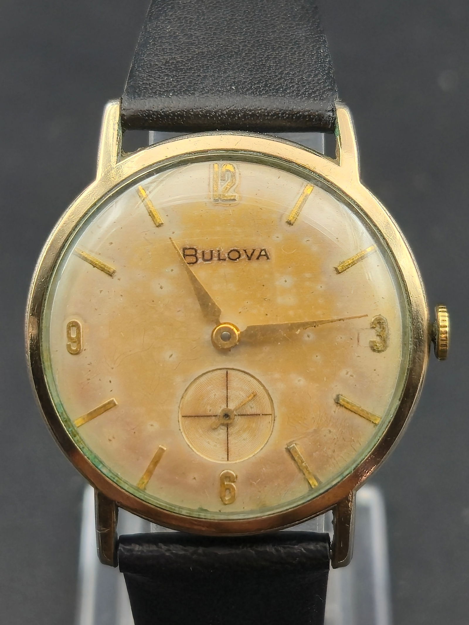 Bulova 1950s Swiss Manual-Wind Small Seconds Watch 10K RGP Bezel (32mm) (1 of 10)