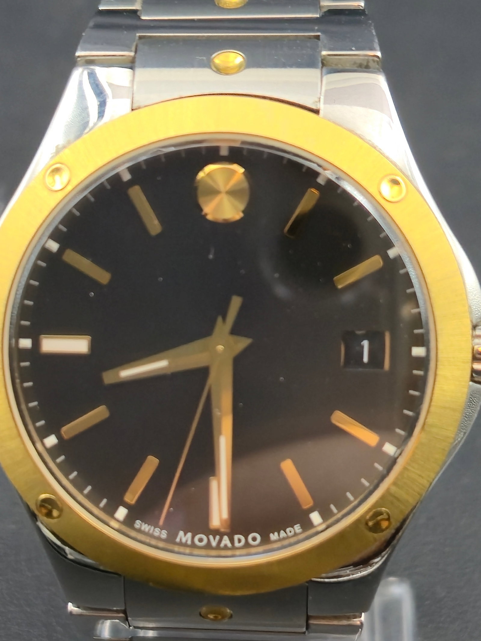 Movado Ref 39.1.19.1654 Two-Tone Swiss Quartz Date Watch 41mm (1 of 10)
