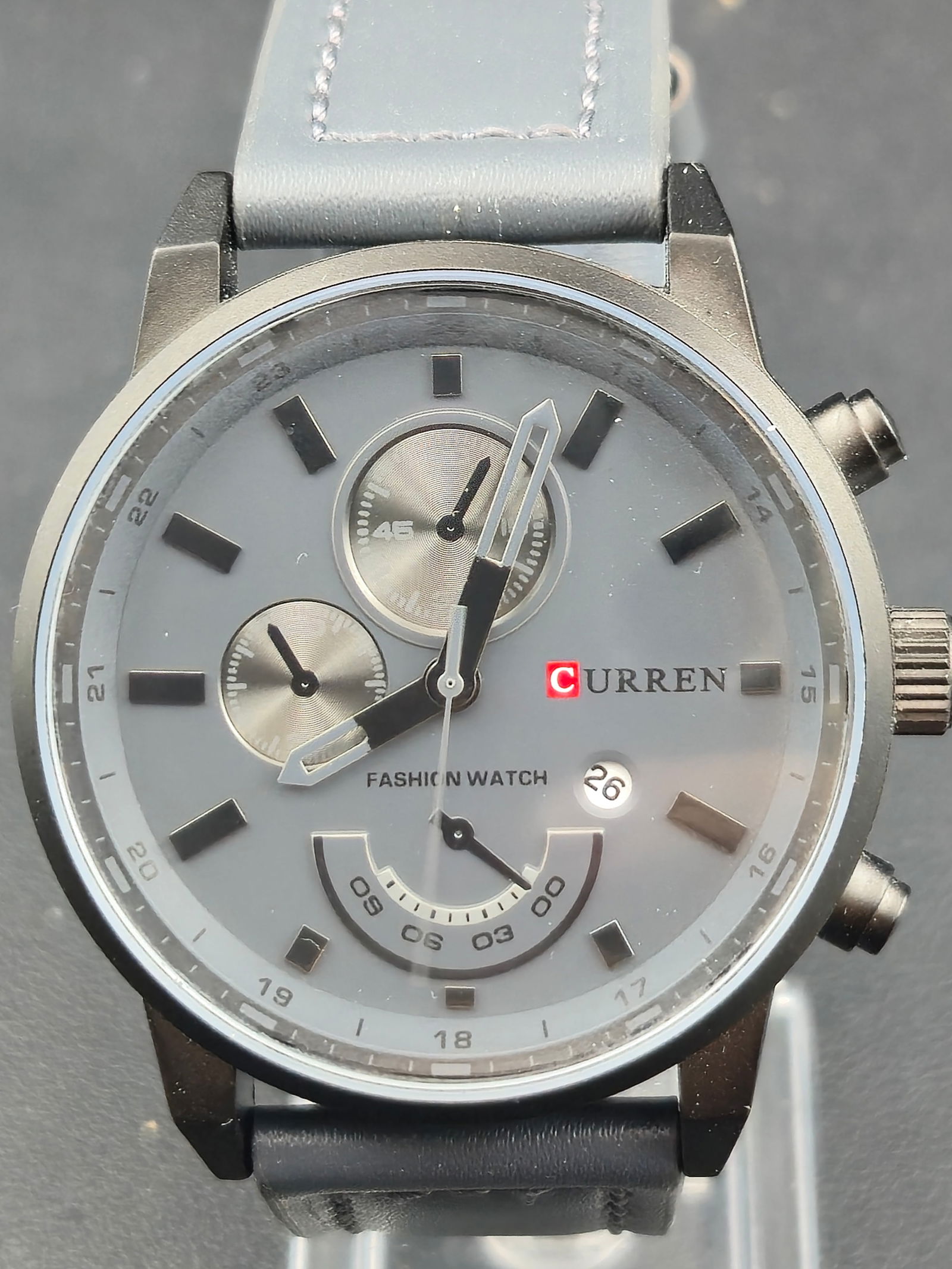 CURRREN M-8217 Modern Chronograph-Style Quartz Watch 44mm New Battery NOS (1 of 9)