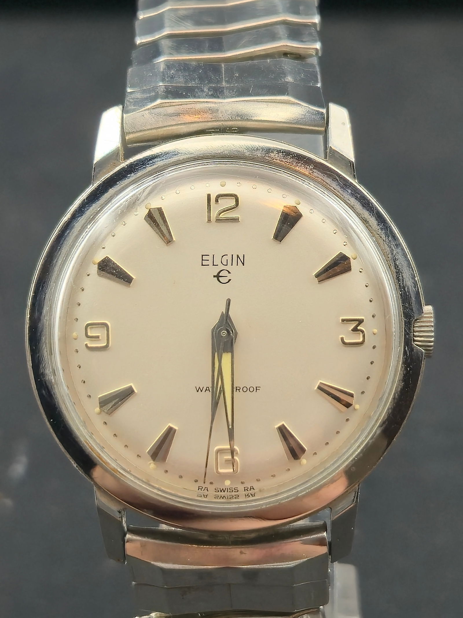 1960s Elgin Swiss Manual Wind RA Dial 34mm Stainless Back Running (1 of 11)