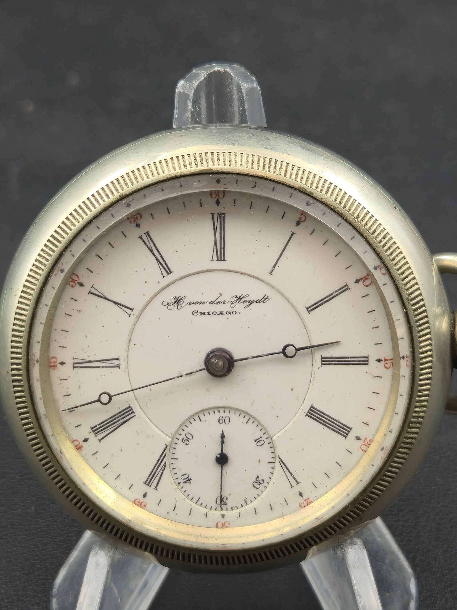 1881 Waltham Wm. Ellery 18s 11J Pocket Watch Silverode Case Private Label H. von der Hey (1 of 8)