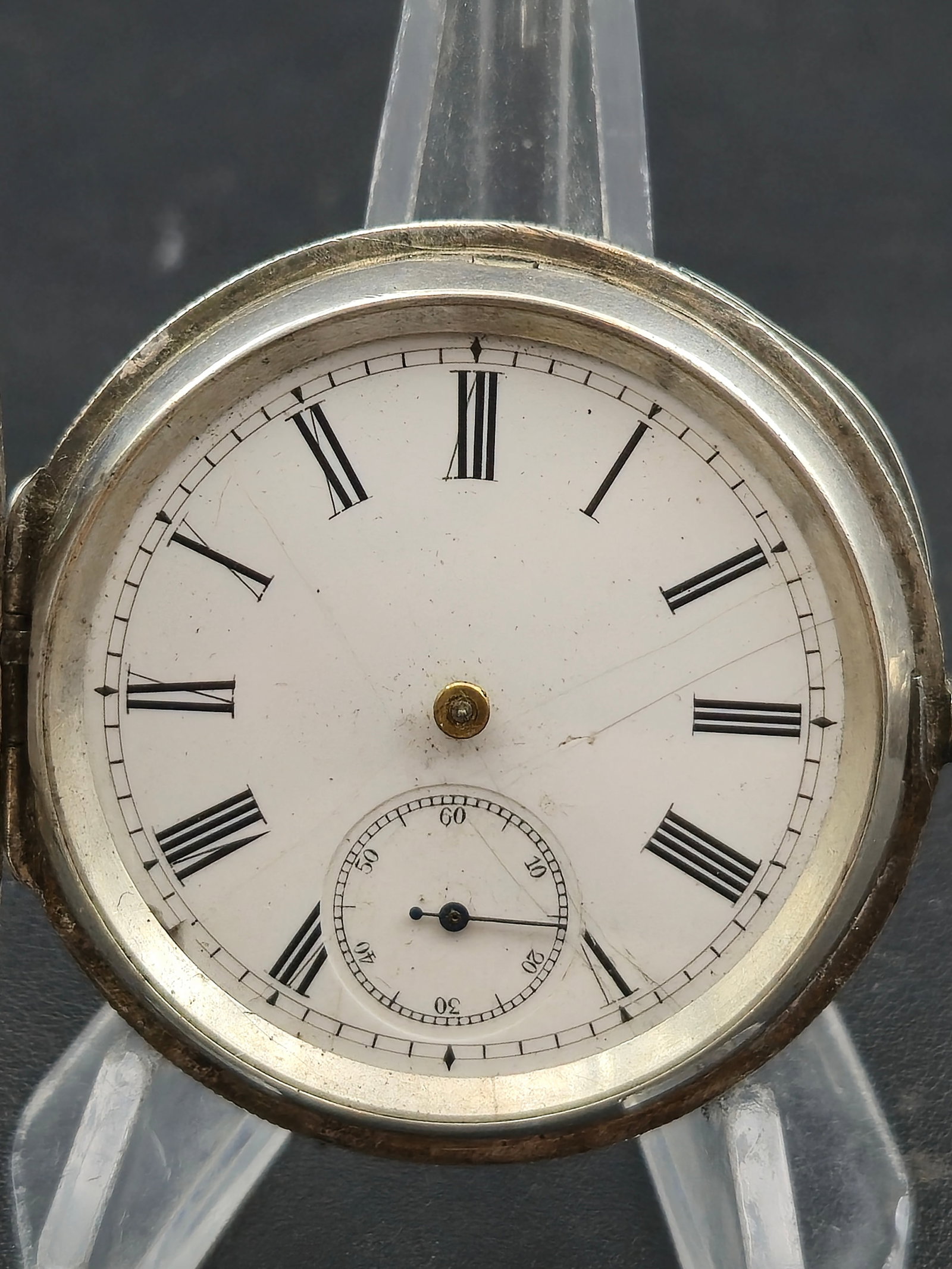 c.1890s J.B. Dent London Swiss Key Wind Pocket Watch 0.935 Silver British Admiralty 49mm (1 of 10)