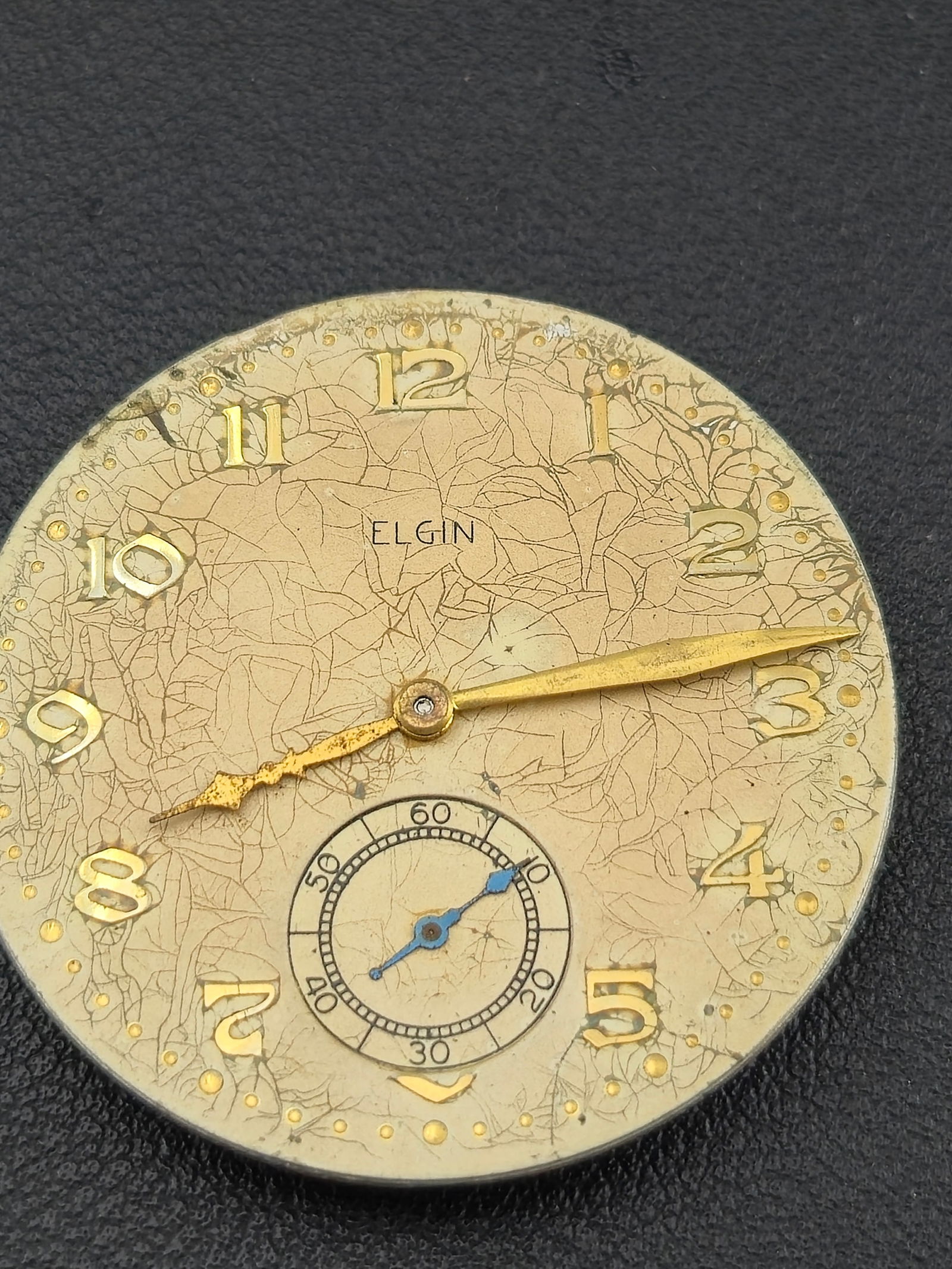 Elgin Lord Elgin Pocket Watch Movement Dial Hands 21J 39mm Untested No Case (1 of 6)