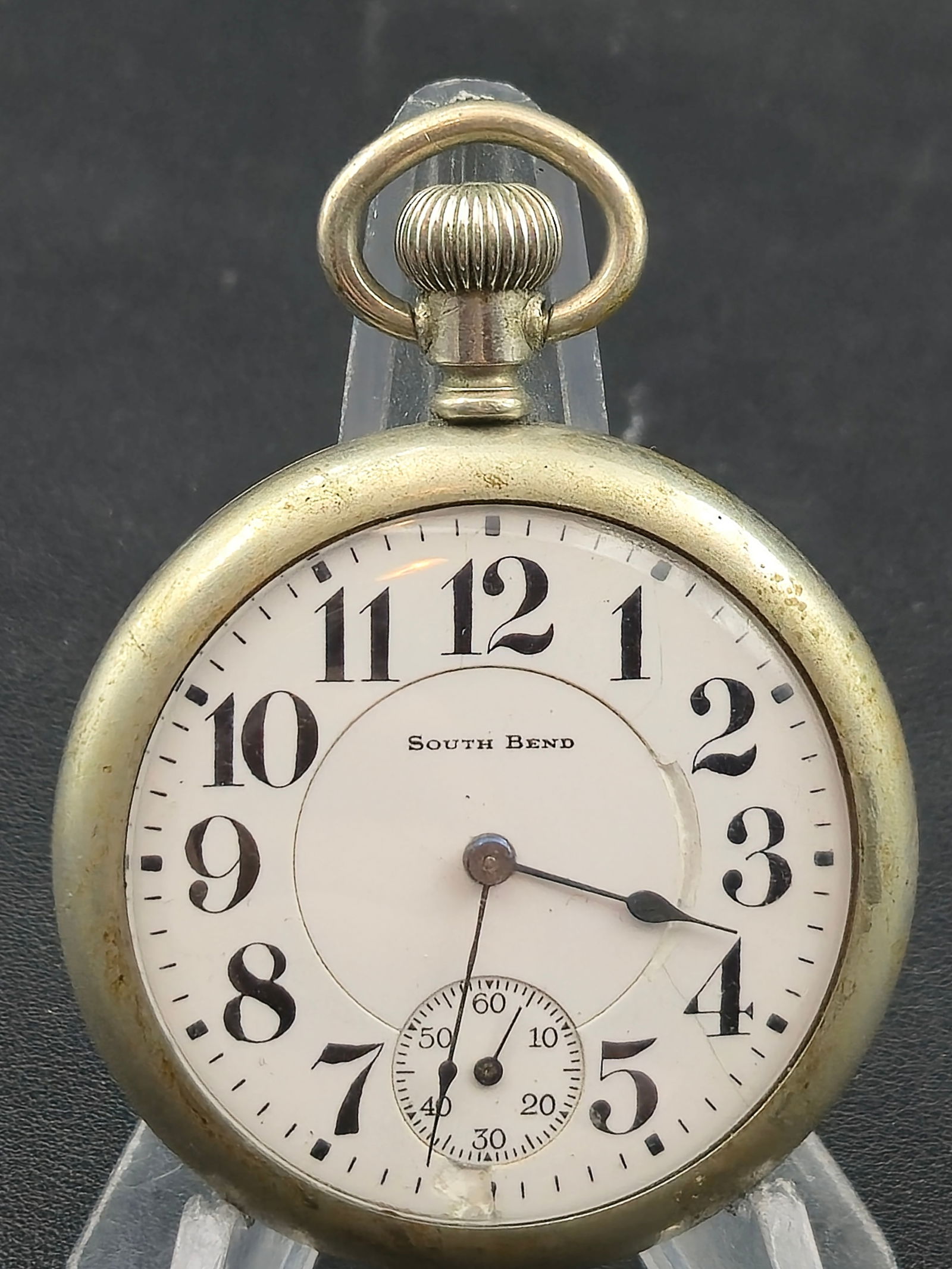 1922 South Bend Grade 227 16s 21J Railroad Pocket Watch Silverode Case Runs (1 of 10)