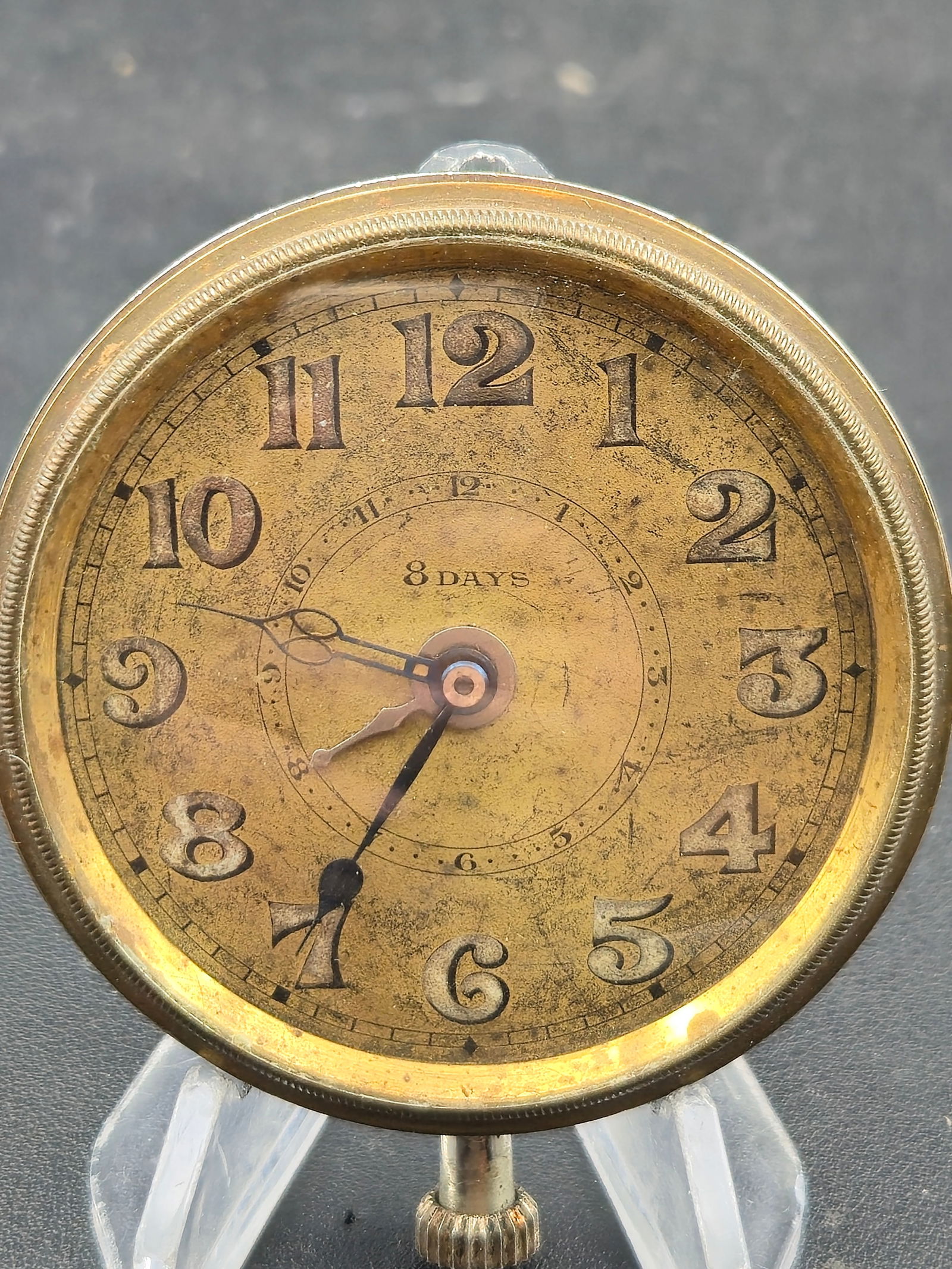 Antique Brass 8 Day Mechanical Alarm Carriage Clock Open Balance Running (1 of 8)