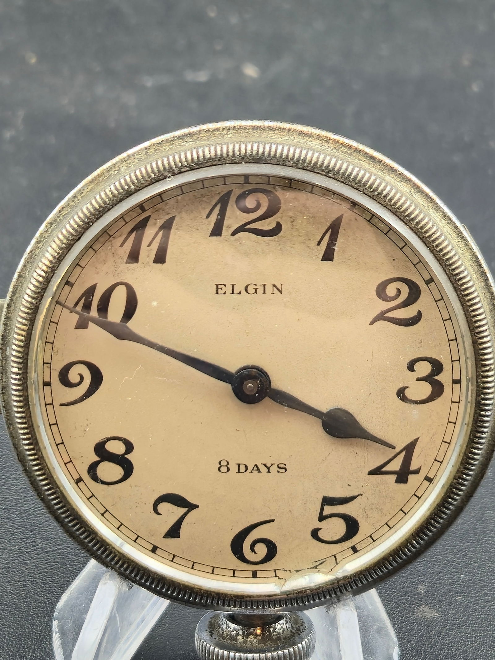 1927 Elgin 8 Day Mechanical Timepiece Grade 471 7J Nickel Case Running (1 of 8)