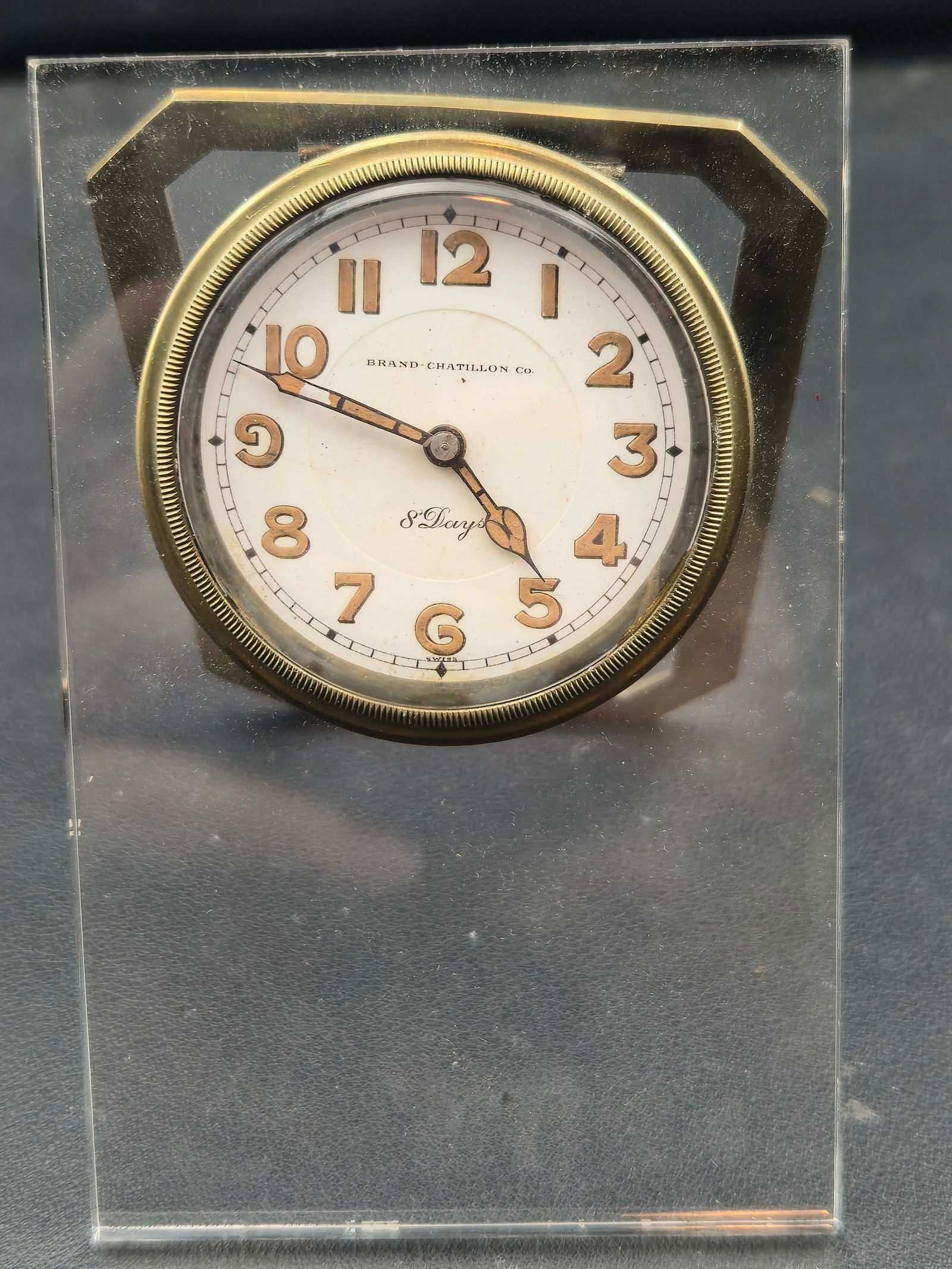 Brand Chatillon 8 Day Presentation Desk Clock Concord Watch Co Swiss Case With Original Fitted Case (1 of 10)