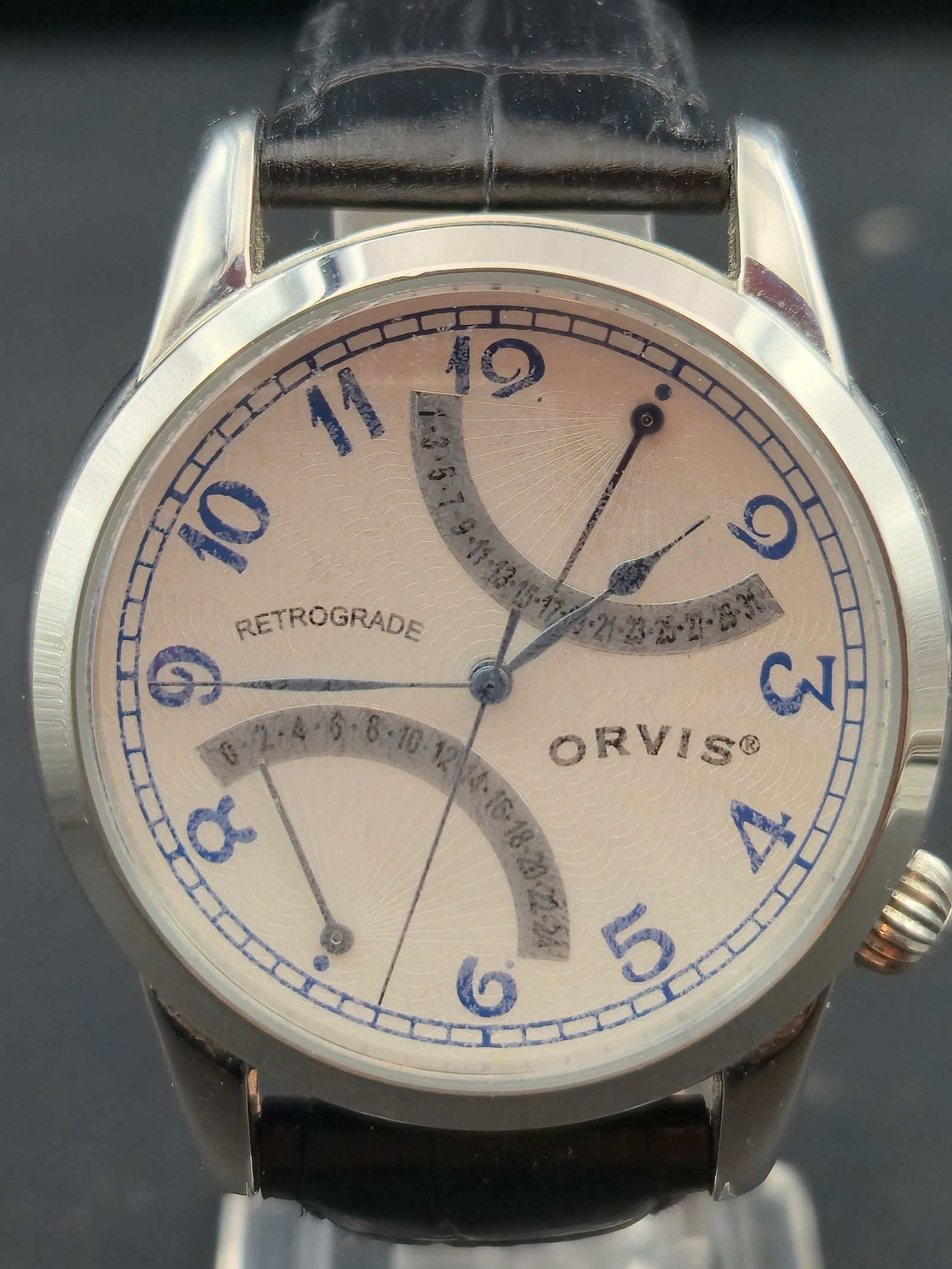 Orvis Retrograde Swiss Quartz Stainless Steel Watch 40mm Box (1 of 11)