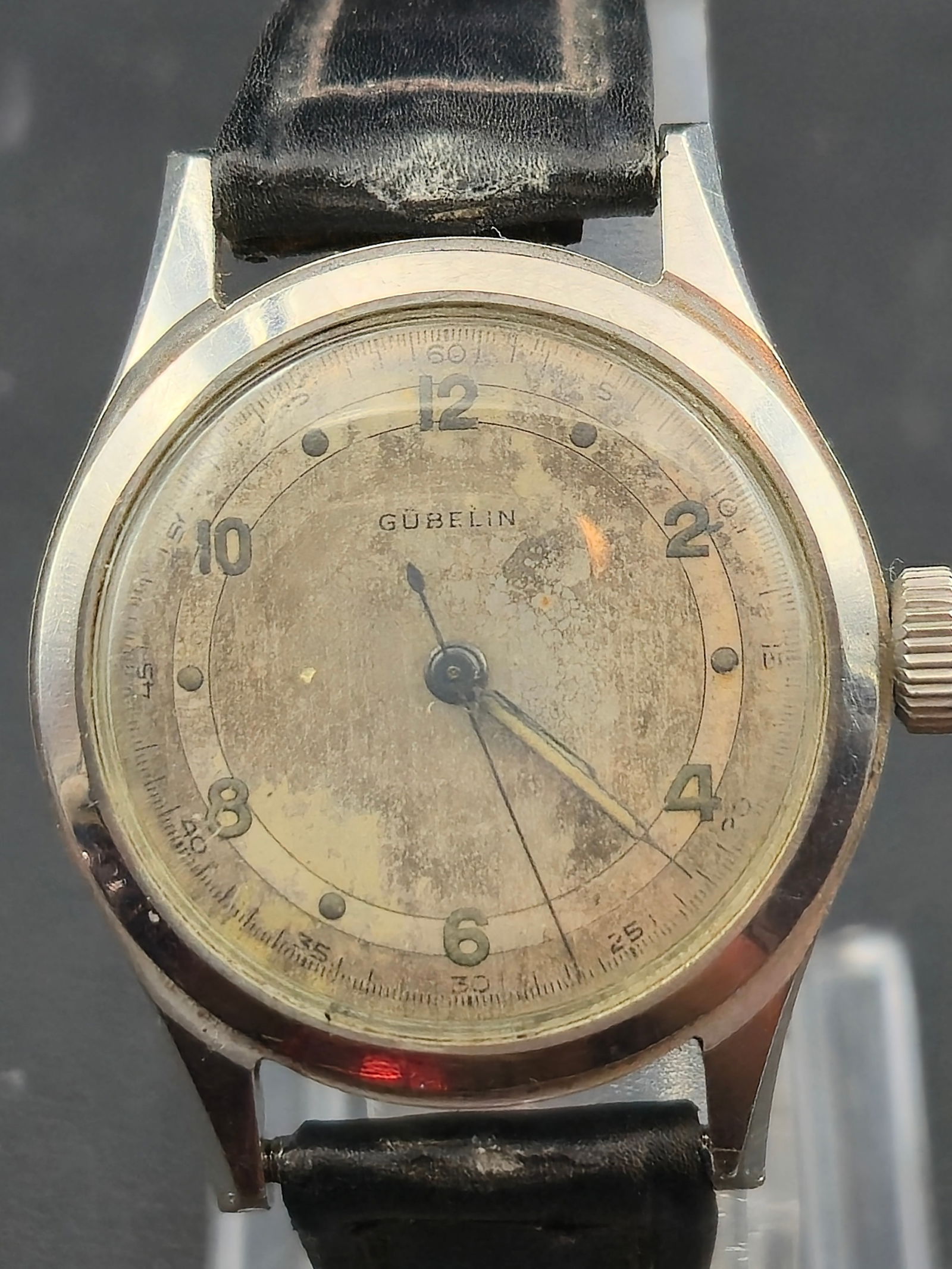 E. Gübelin World War II Era Swiss Military-Style Wristwatch Stainless Steel Manual Wind (1 of 13)