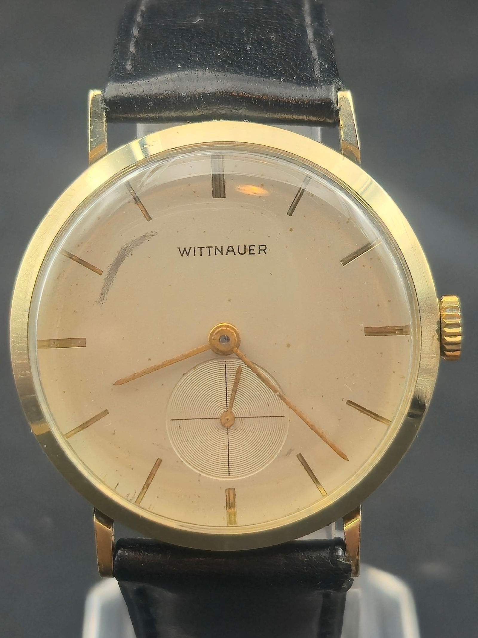 Wittnauer 10K Gold-Filled Sub-Seconds Swiss Manual Wind Revue 76/3 17J Running (1 of 10)