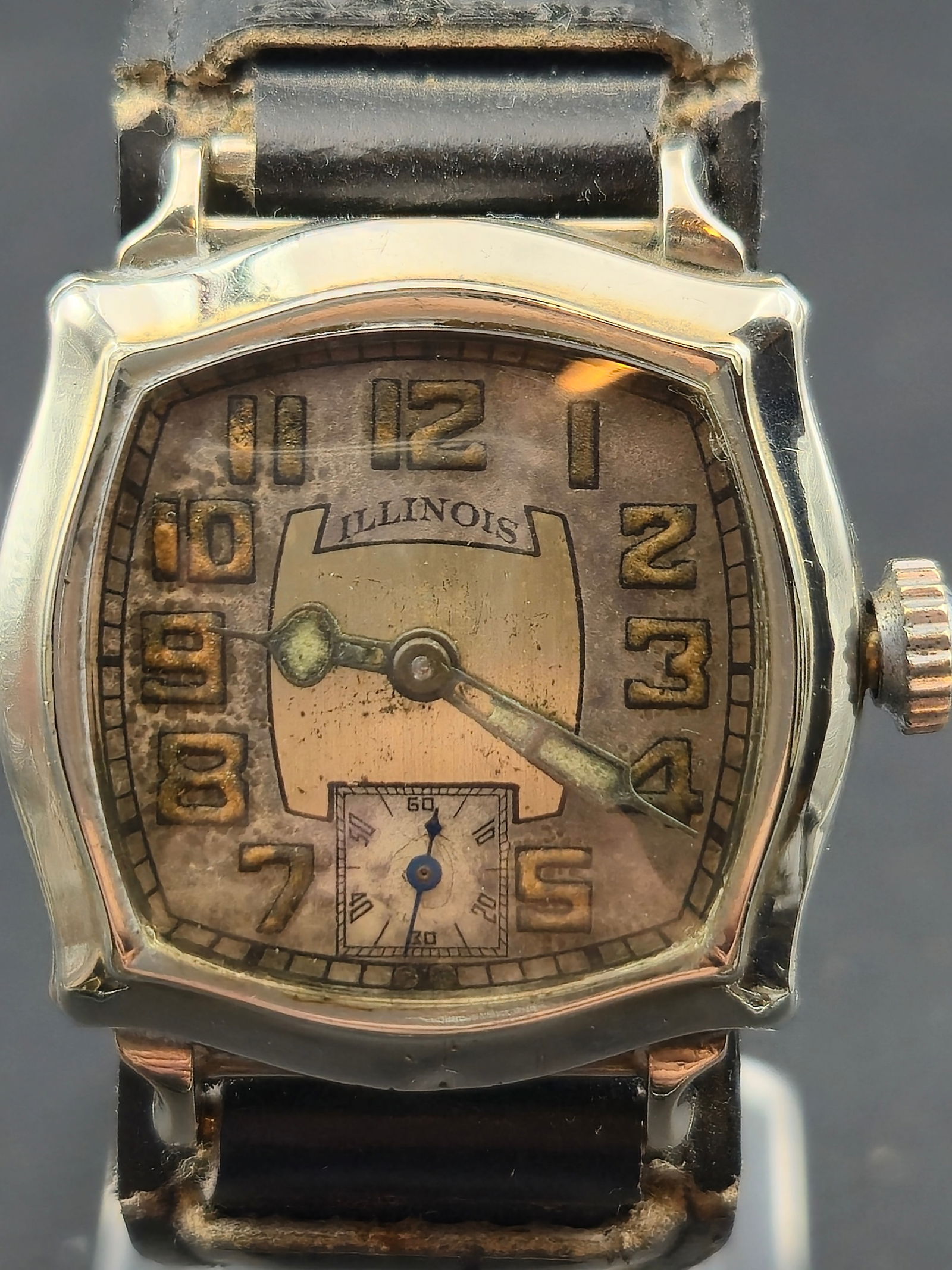 Illinois Wristwatch Model 176 14K White Gold Filled Keystone Case 1920s Manual Wind Running (1 of 11)