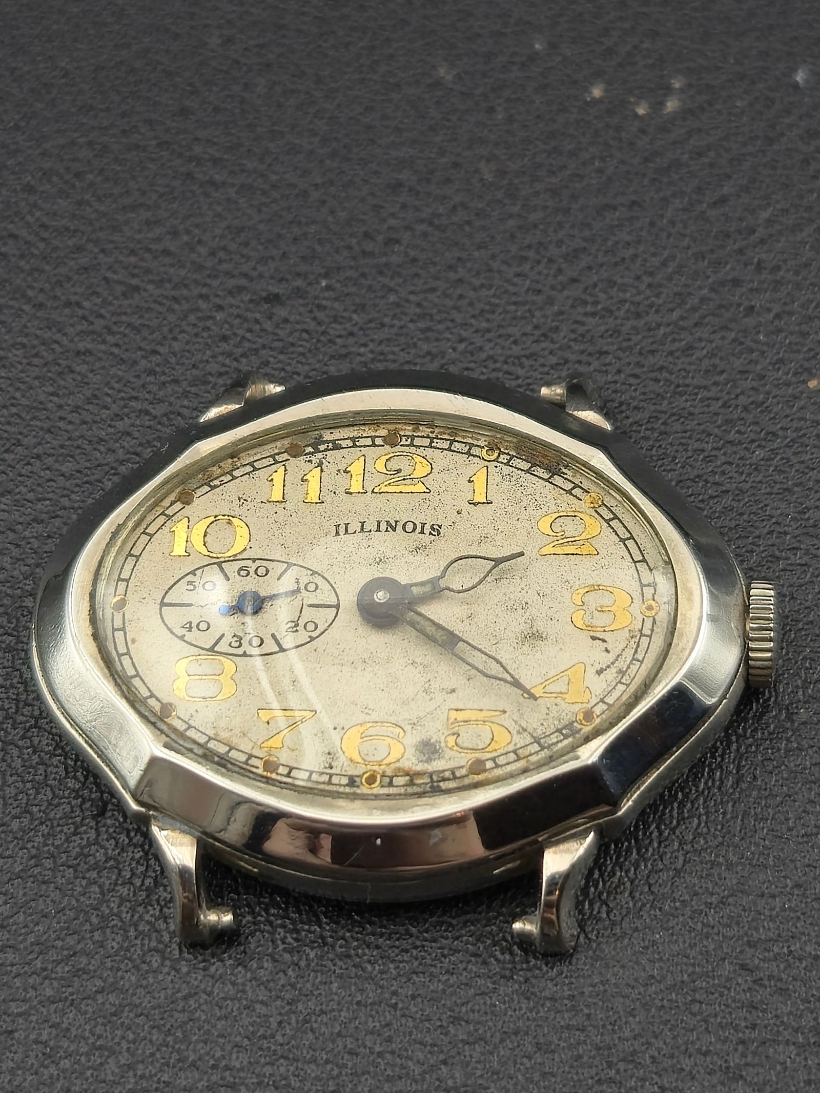 Illinois Wristwatch Model 164 Keystone J Boss 14K White Gold Filled 1920s Manual Wind Running (1 of 8)