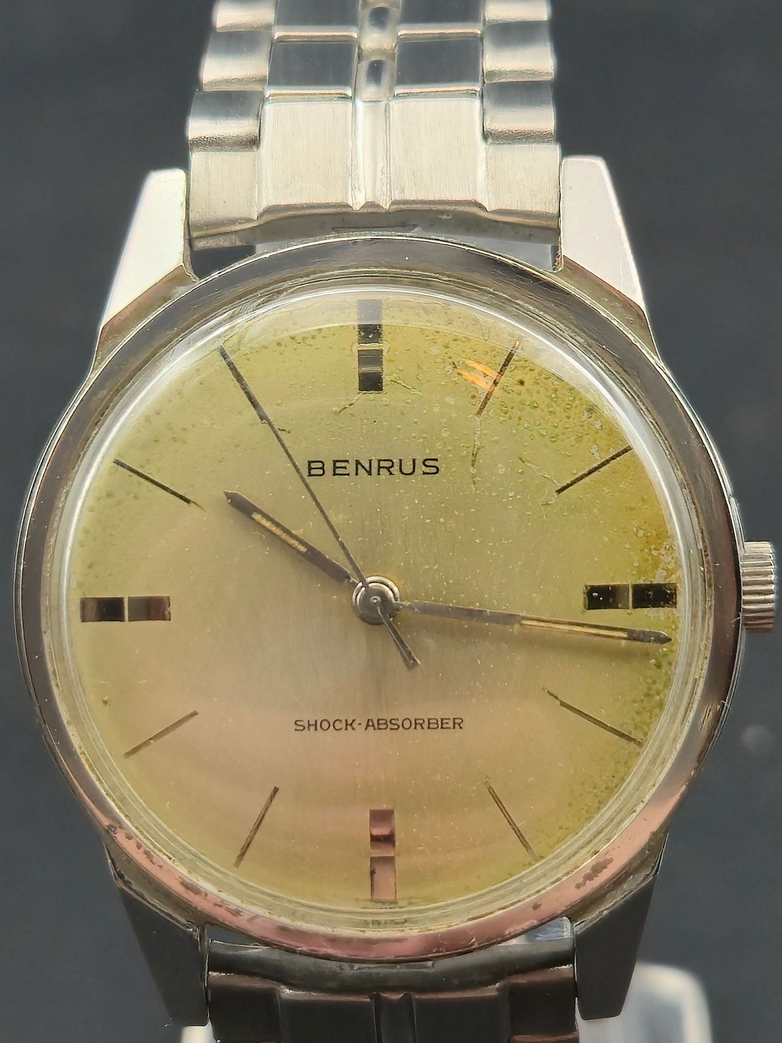1950s Benrus Shock Absorber DR 2F 17J Stainless Steel 34mm Mechanical Wristwatch (1 of 12)