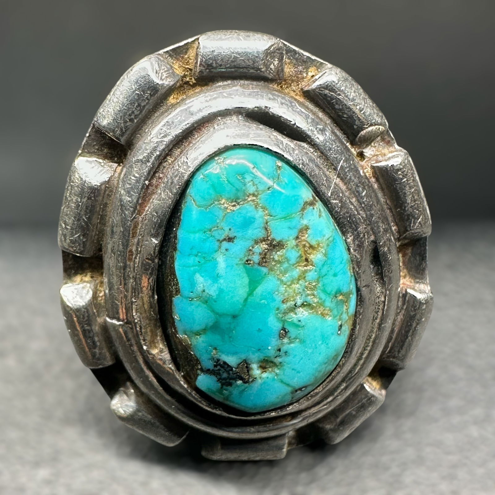 Sz5.5/7g Native American Navajo Sterling Silver & Turquoise Ring (1 of 10)