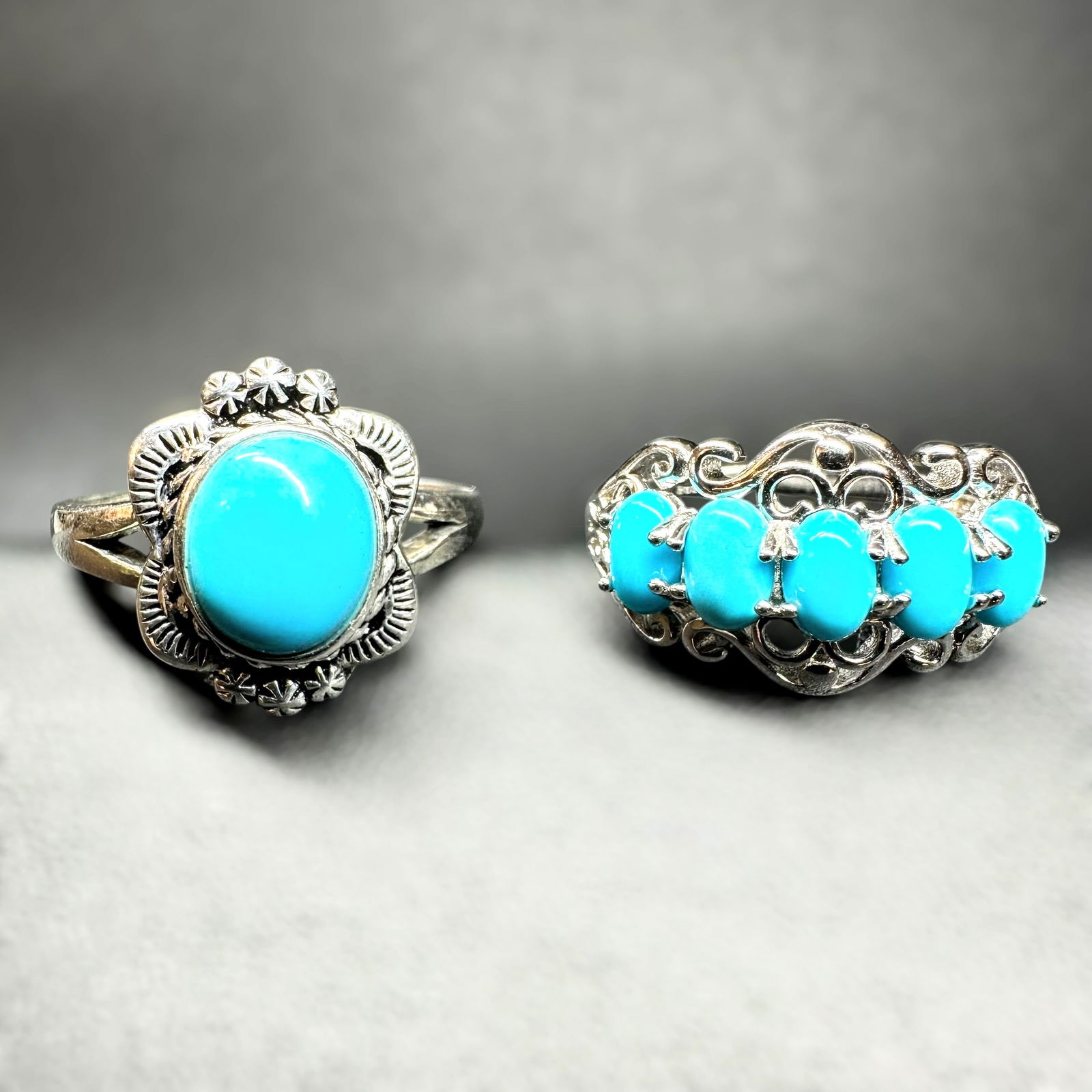Sz9.5/Sz11.5/9g BBJ 925 Sterling Silver Turquoise Ring Lot (1 of 13)