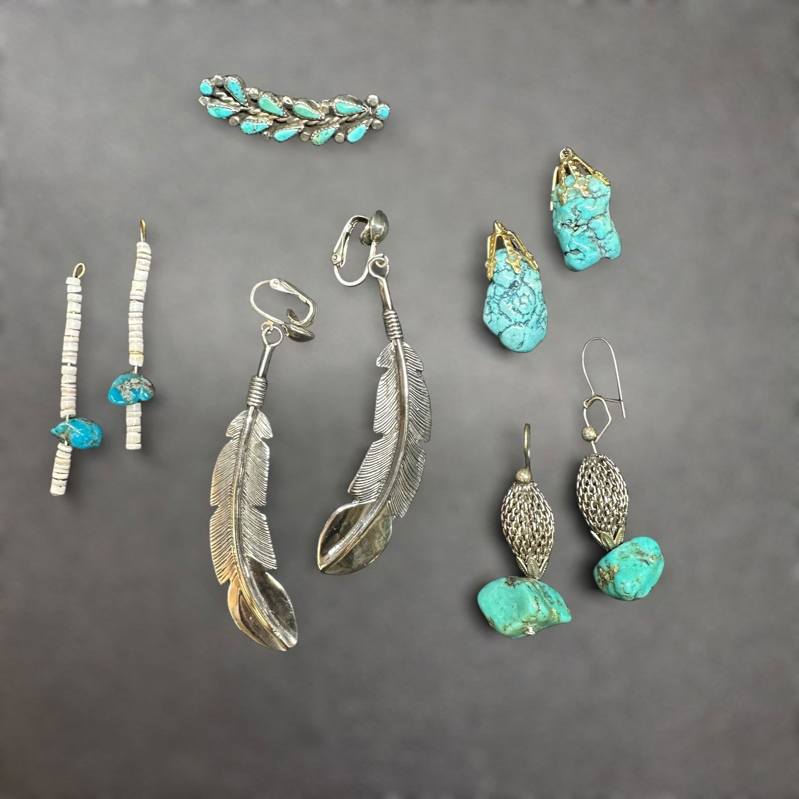 36g Native American Sterling Silver Jewelry Lot: Brand/Model: Unknown Native American artisans; no hallmarks. Mixed styles/maker's.Manufacturer Location: Not marked; Year Produced: Unknown.Condition: Overall good vintage condition with surface wear,