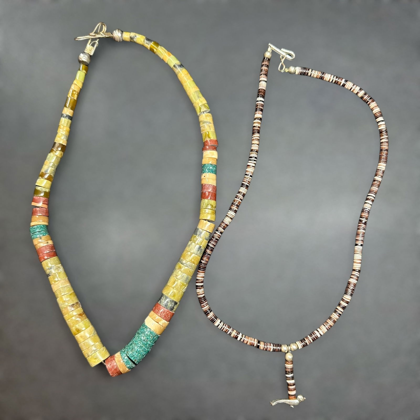 14"/46g Native American Multi-Stone & Heishi Shell Bead Necklace Lot (1 of 12)
