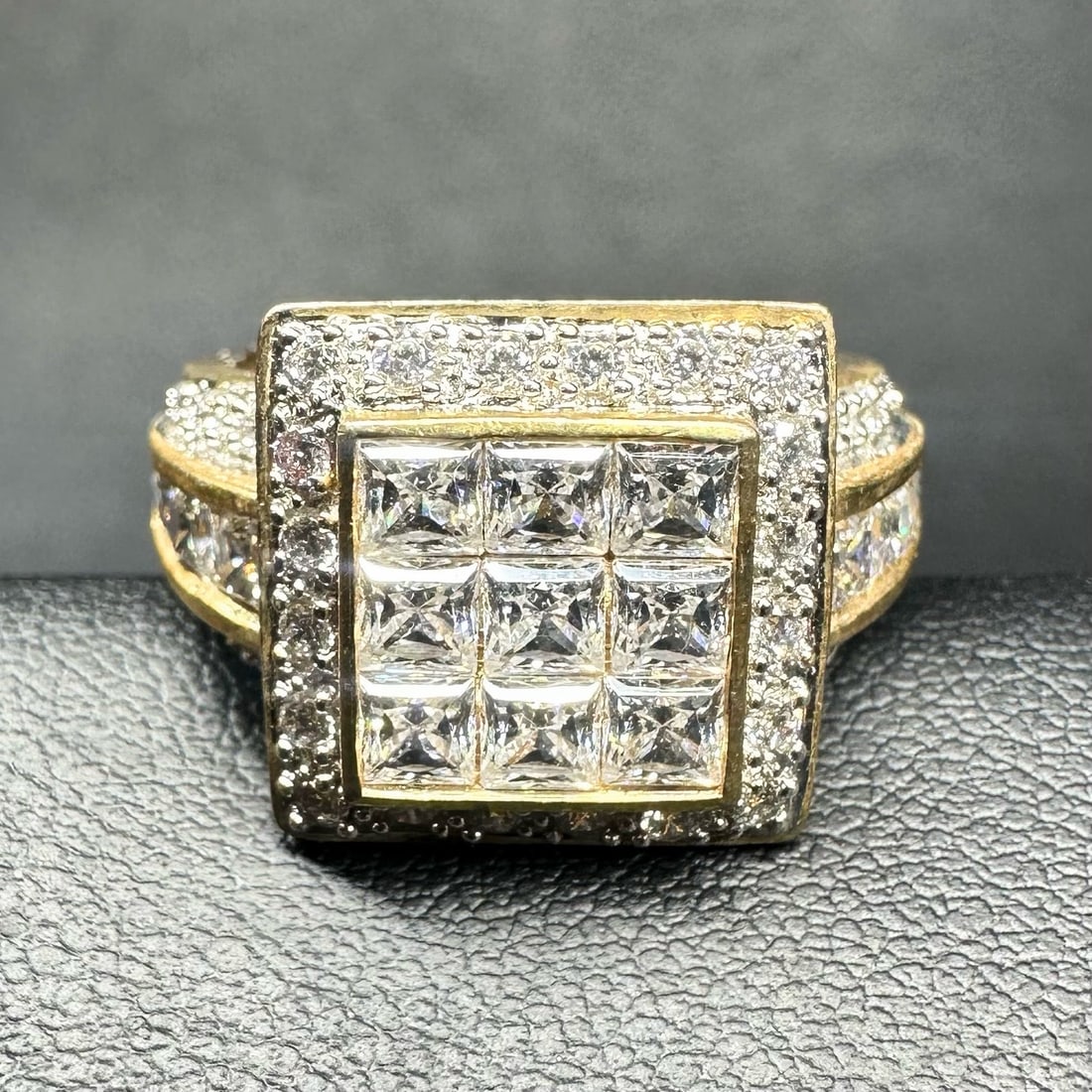 Sz9/6g Gold-Plated 925 Sterling Silver Cubic Zirconia Ring (1 of 10)