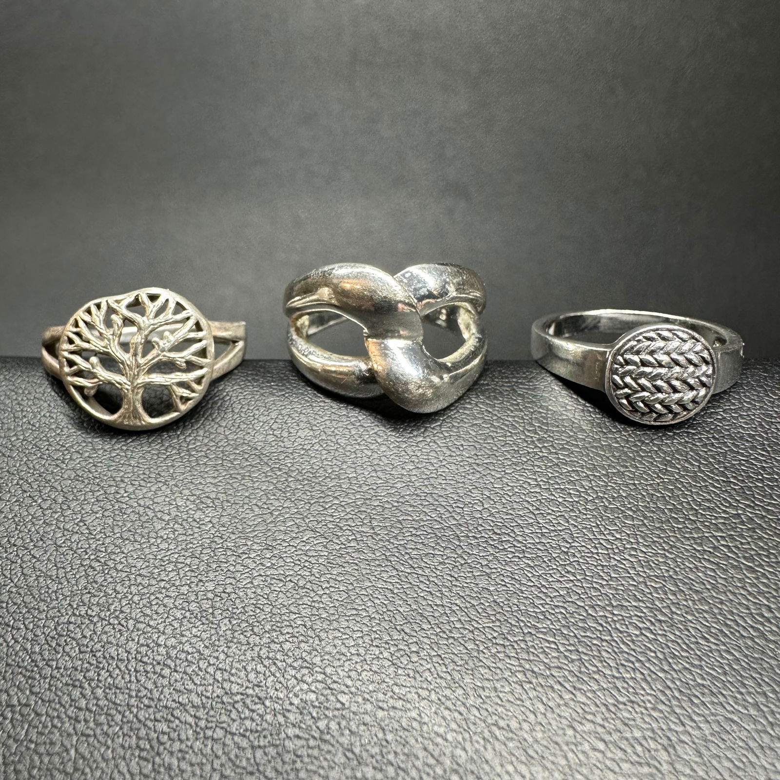 Sz5.75/Sz7/12g Sterling Silver Celtic Style Ring Lot - 3 Pc (1 of 12)