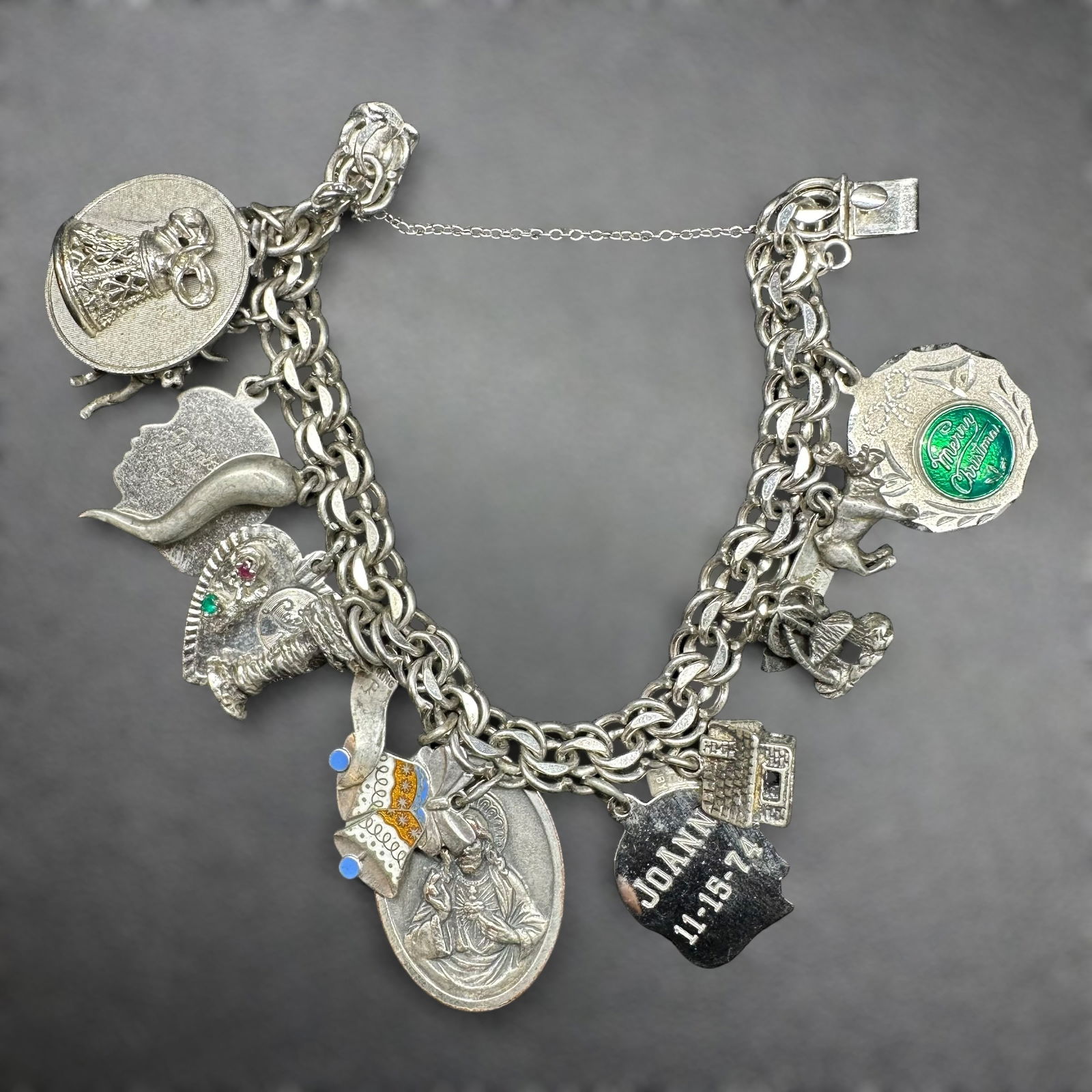 6"/57g 6"/57g Antique Sterling Silver Charm Bracelet (1 of 10)