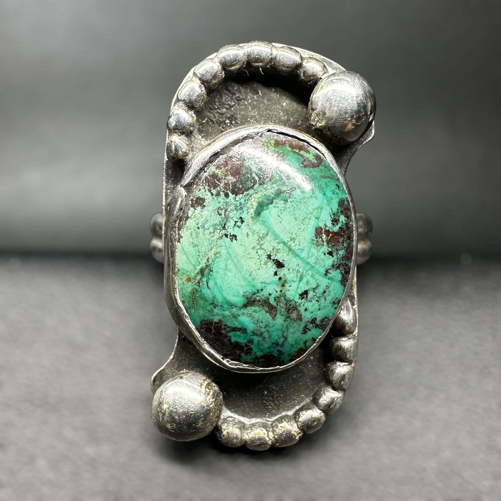 Sz6.5/9g Native American Navajo Sterling Silver Turquoise Ring (1 of 9)