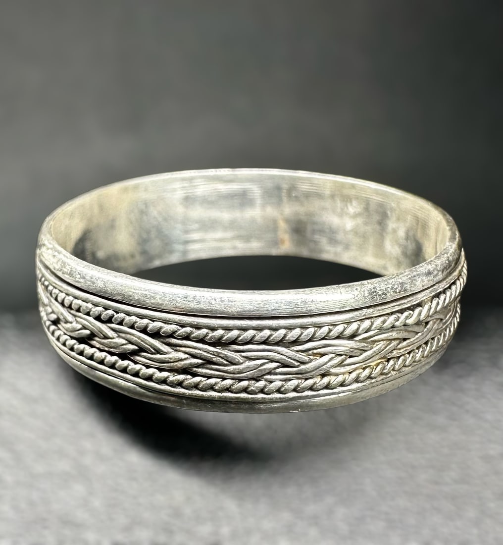 Sz15.5/5g 925 Sterling Silver Spinner Band Ring (1 of 8)