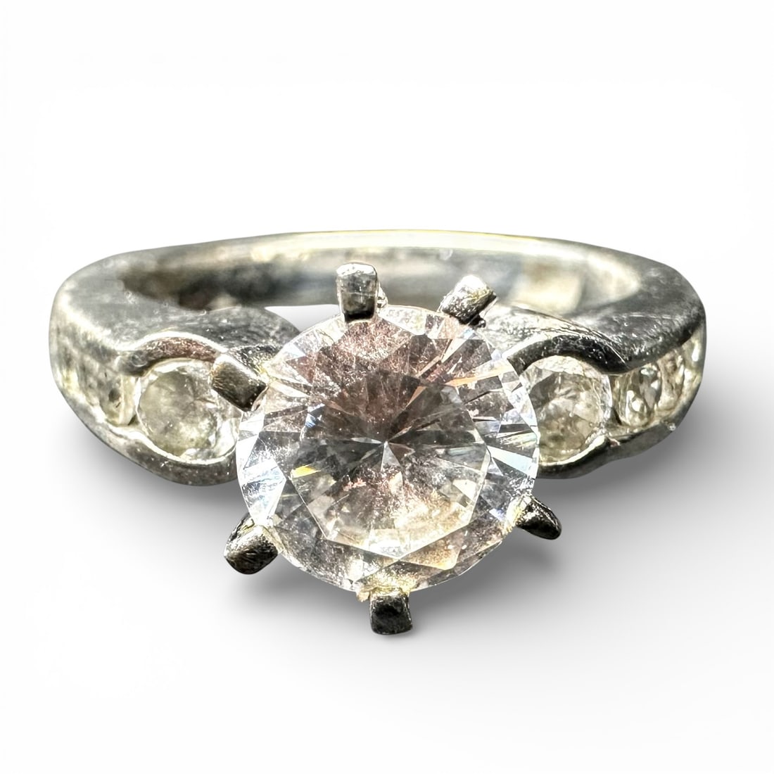 Sz6.5/9g 925 Sterling Silver Cubi Zirconia Ring (1 of 8)