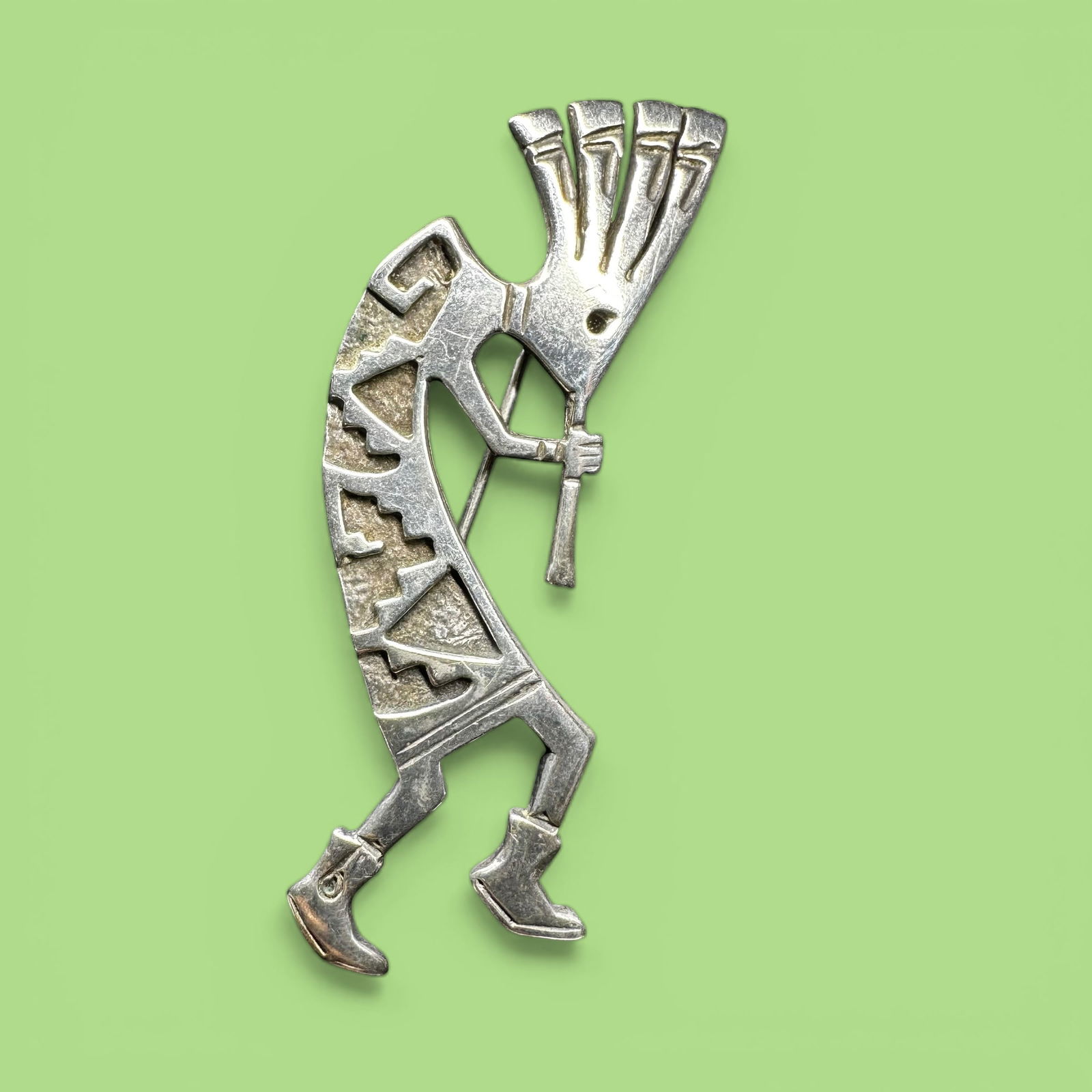 10g Vintage Sterling Silver Kokopelli Brooch (1 of 9)