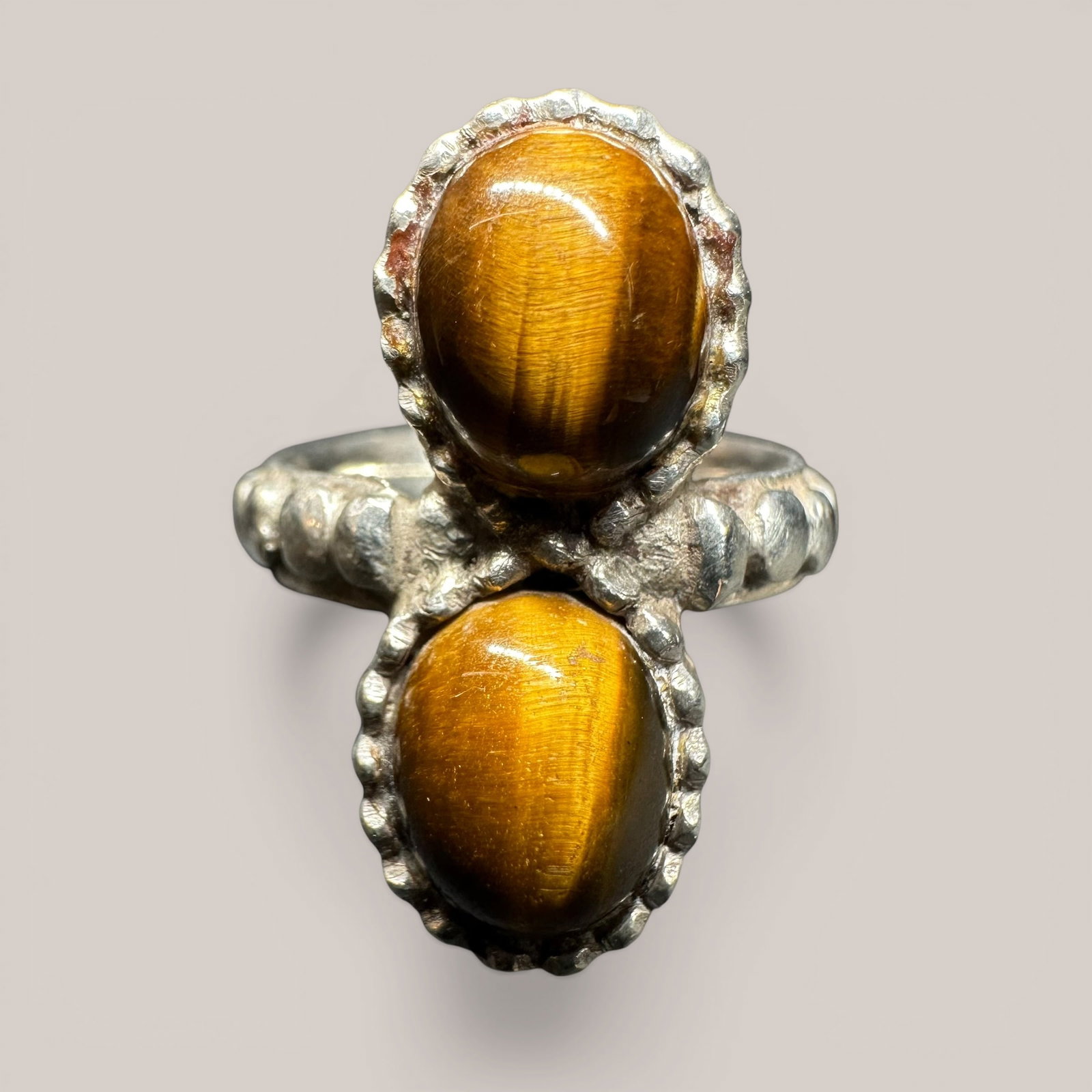 Sz6.5/7g Native American Sterling Silver Tiger’s Eye Ring (1 of 7)